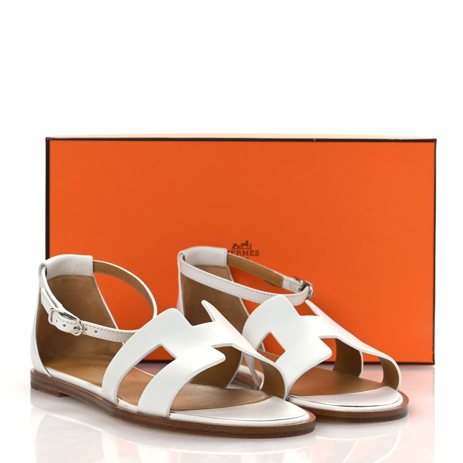 Calfskin Santorini Sandals 38 White - Image 11