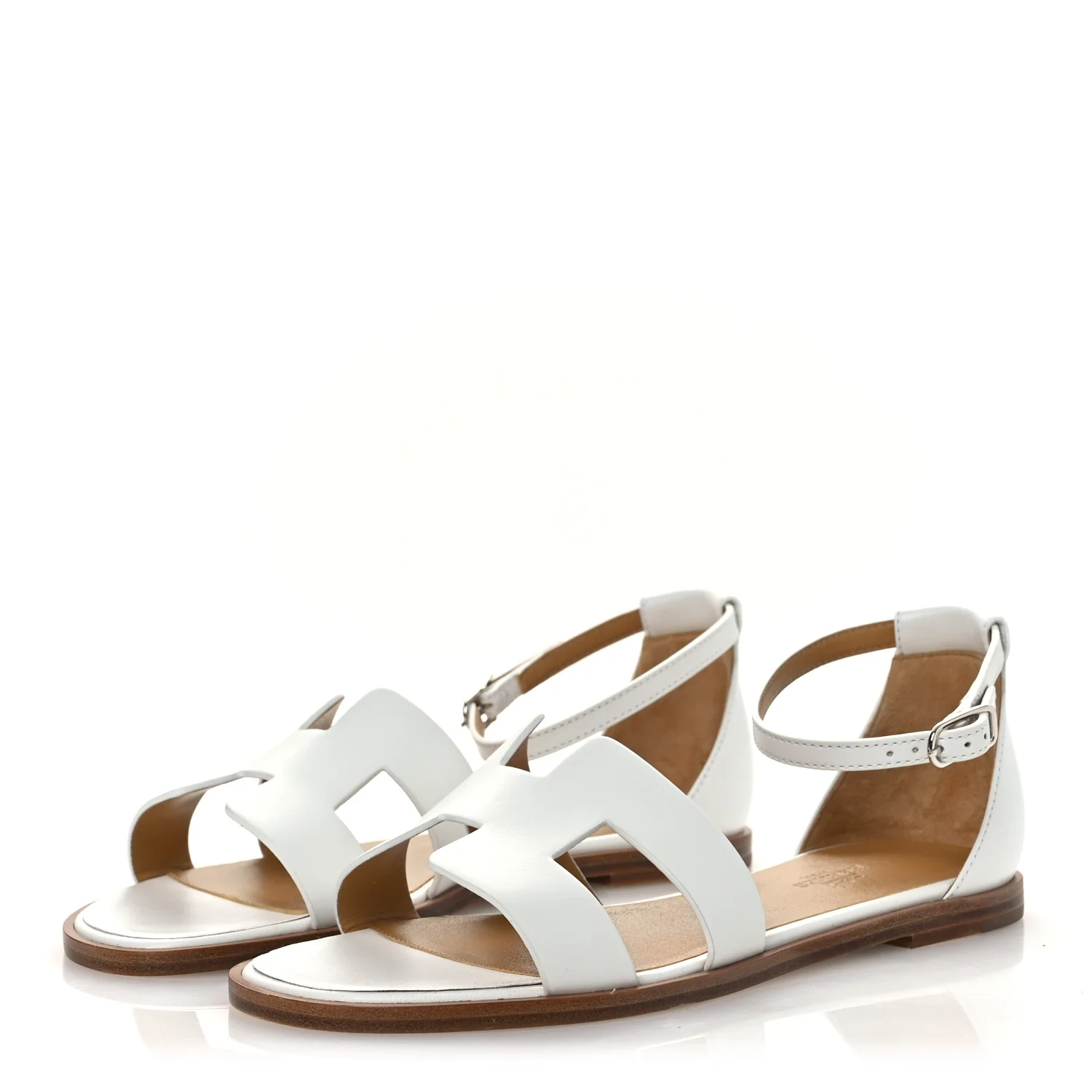 Calfskin Santorini Sandals 38 White - Image 4