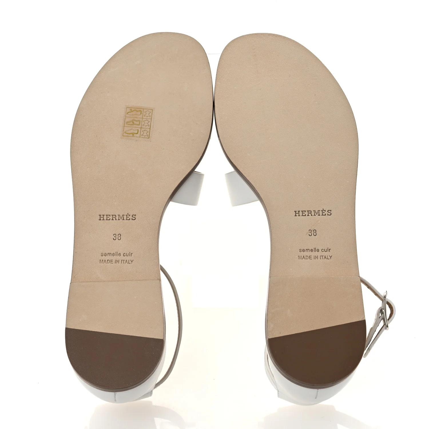 Calfskin Santorini Sandals 38 White - Image 7