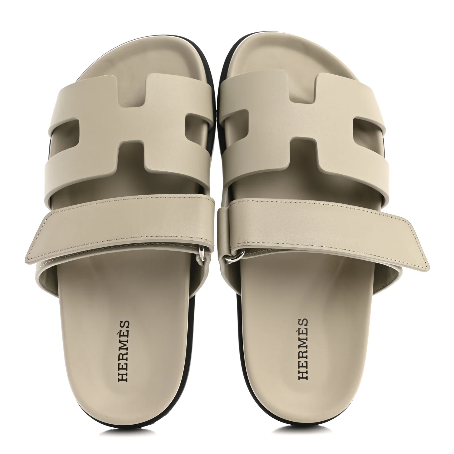 Calfskin Womens Chypre Sandals 35 Beige Mastic - Image 2