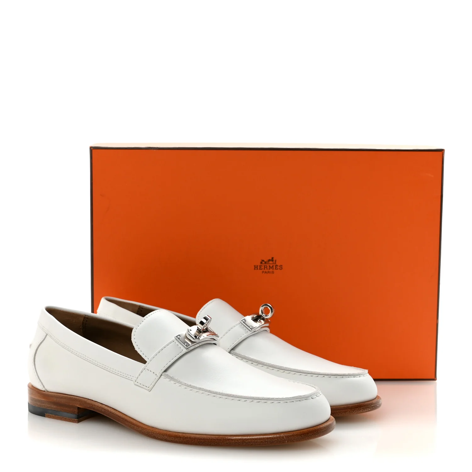 Calfskin Womens Destin Loafers 36.5 White - Image 10