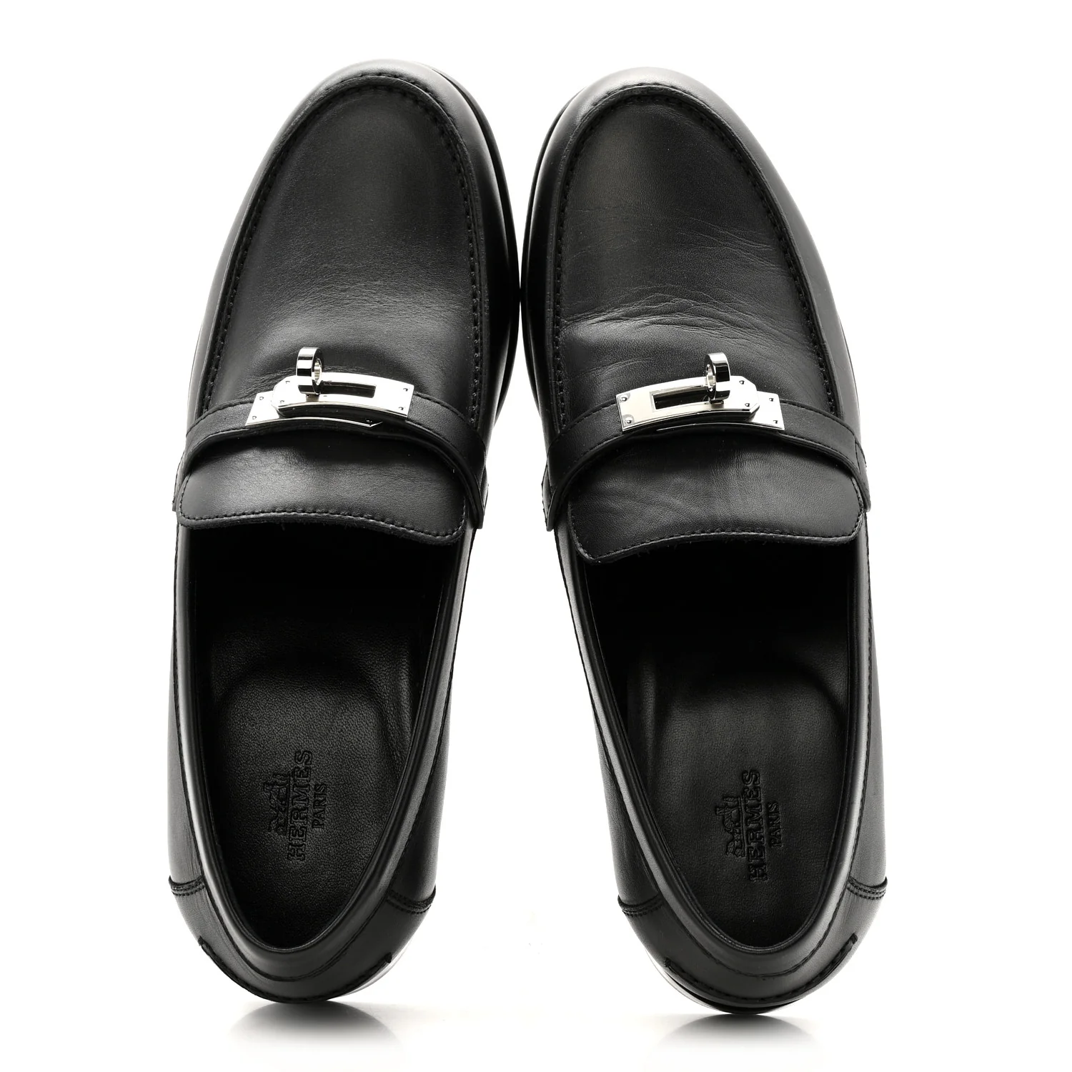 Calfskin Womens Destin Loafers 38.5 Black - Image 2
