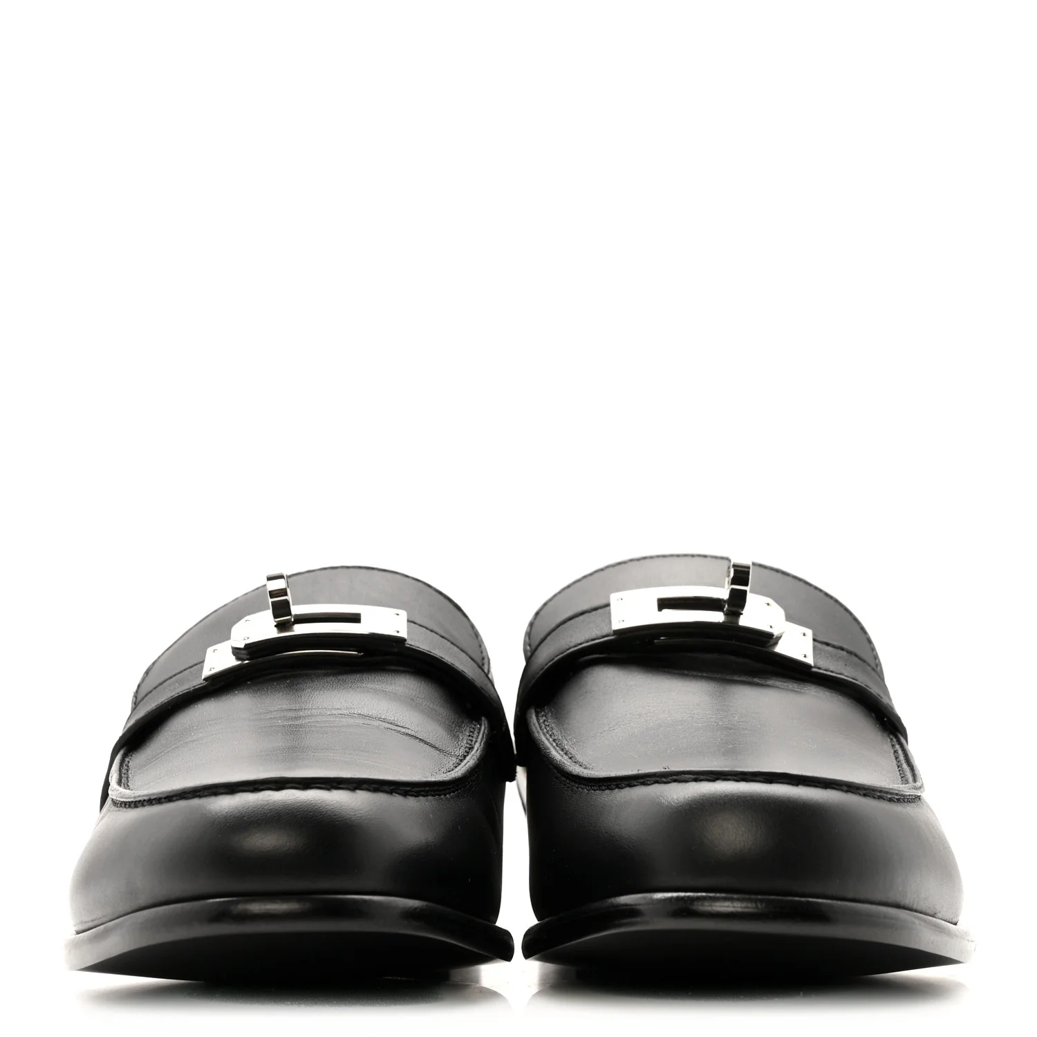 Calfskin Womens Destin Loafers 38.5 Black - Image 3