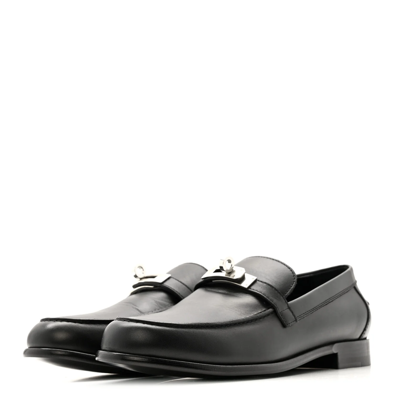 Calfskin Womens Destin Loafers 38.5 Black - Image 4