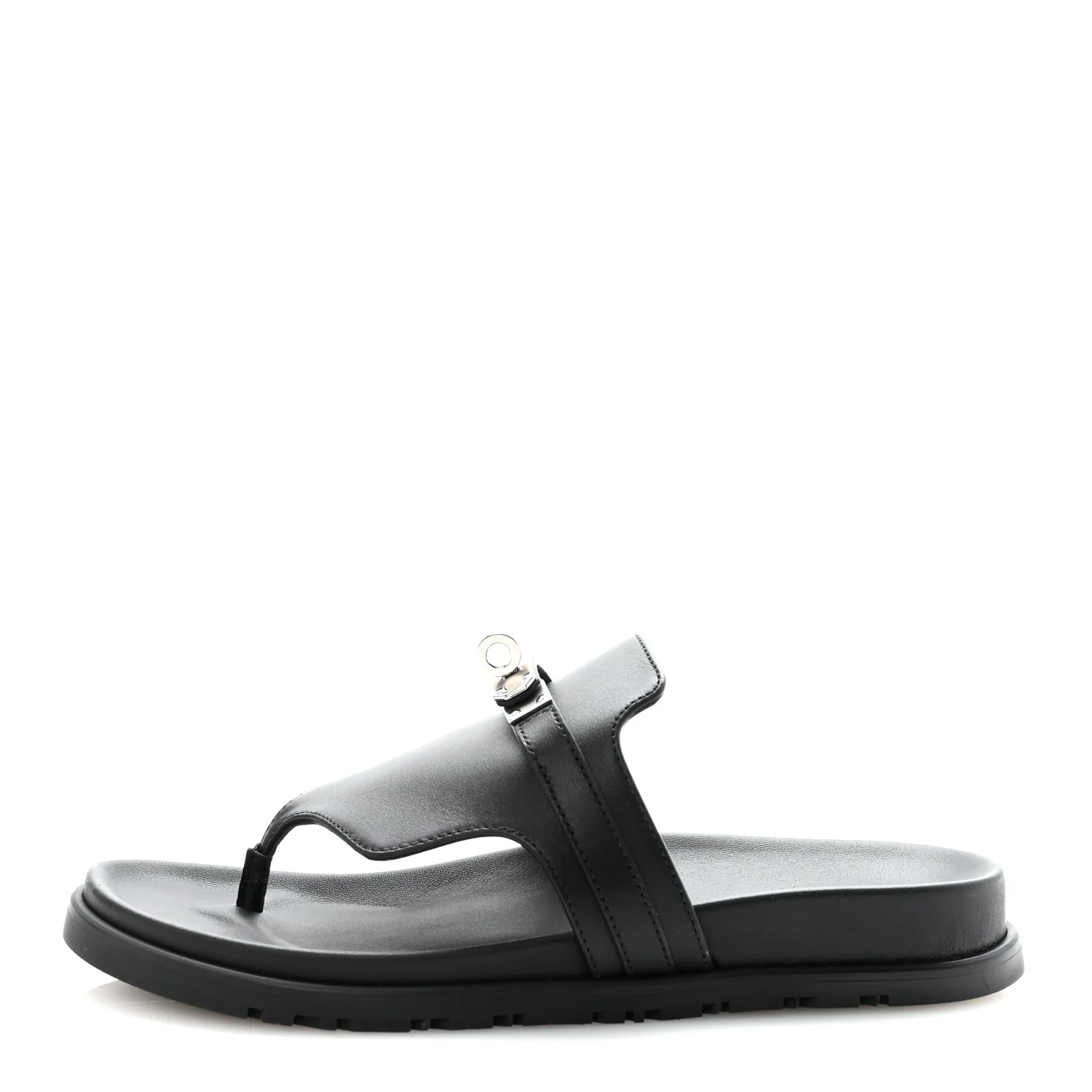 Calfskin Womens Empire Sandals 38 Black