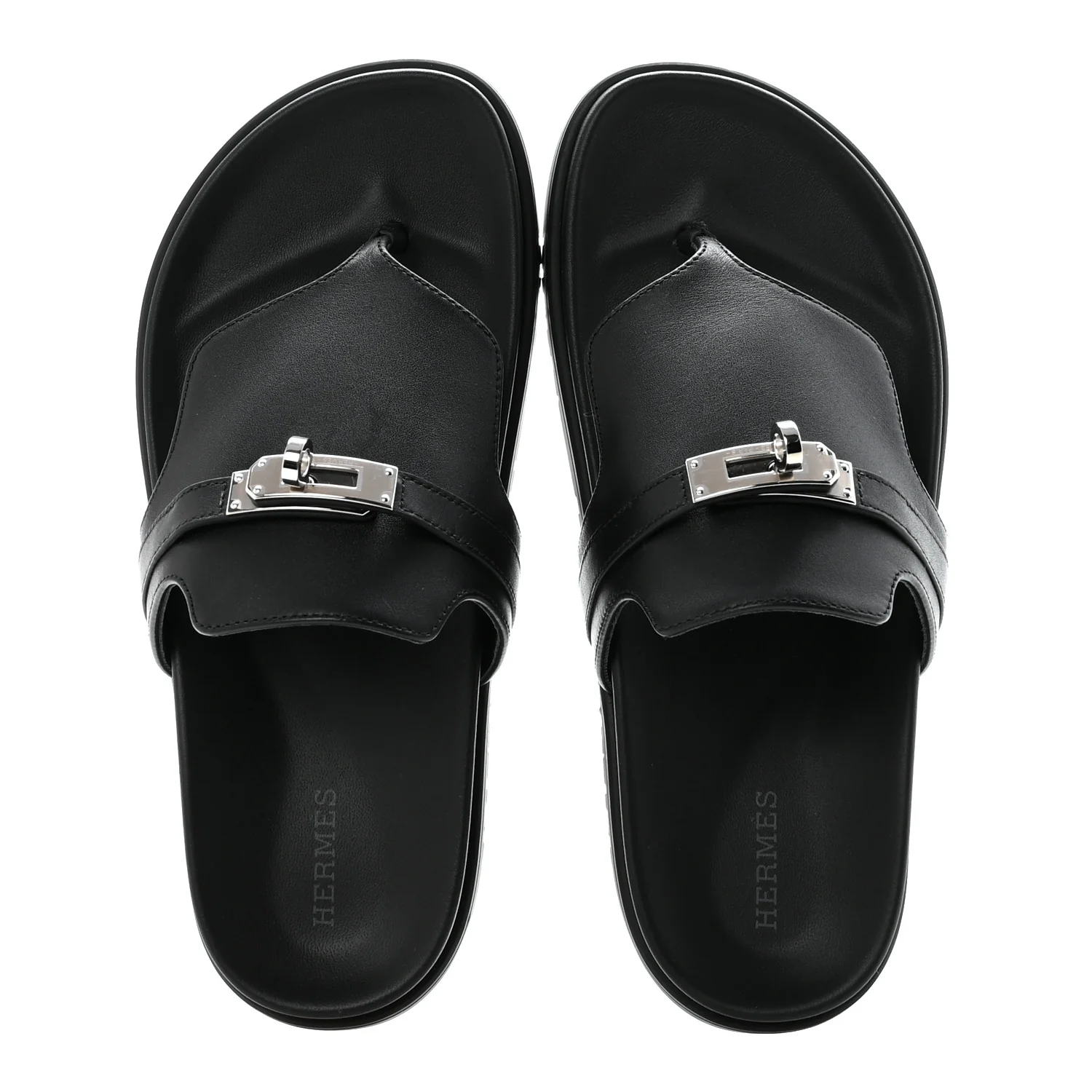 Calfskin Womens Empire Sandals 38 Black - Image 2