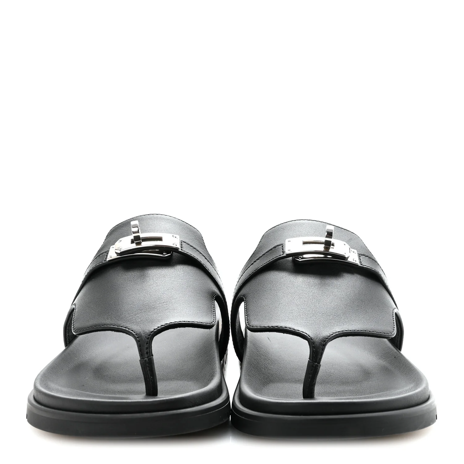 Calfskin Womens Empire Sandals 38 Black - Image 3