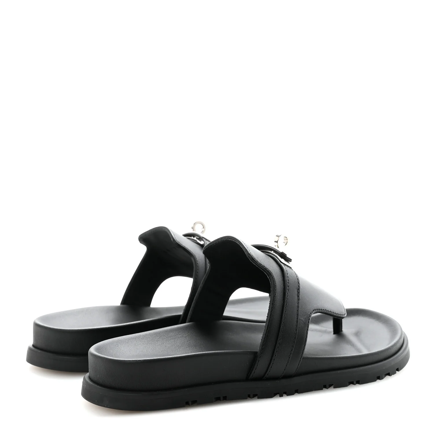 Calfskin Womens Empire Sandals 38 Black - Image 5