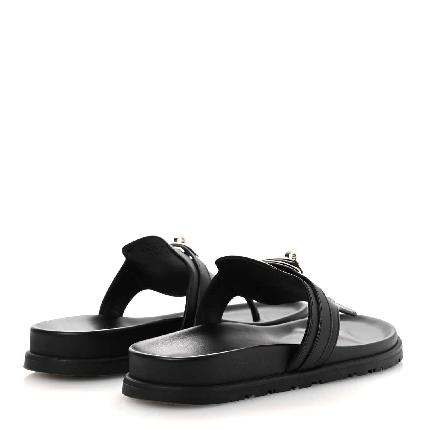 Calfskin Womens Empire Sandals 39 Black - Image 5