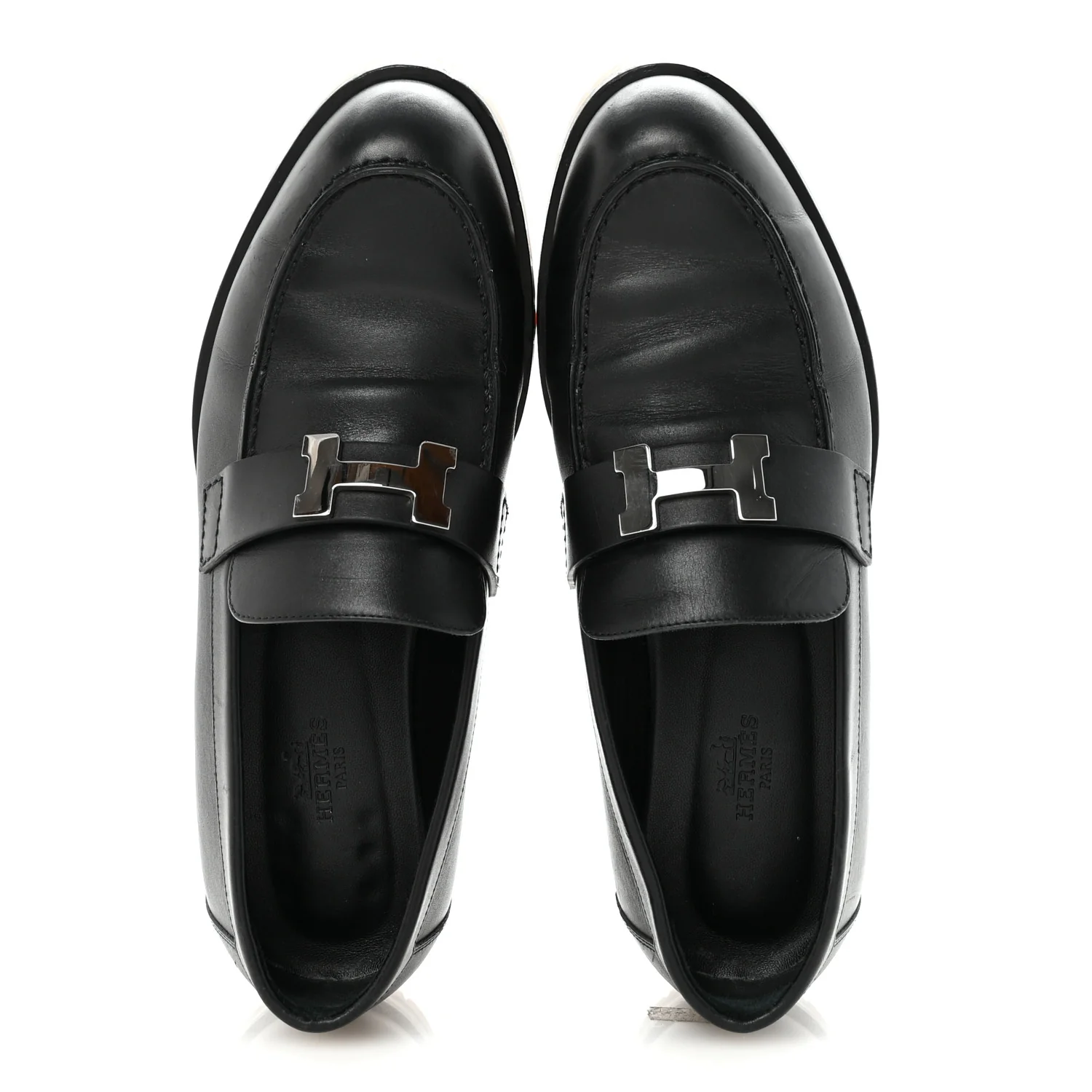 Calfskin Womens Faubourg Loafers 36.5 Black - Image 2