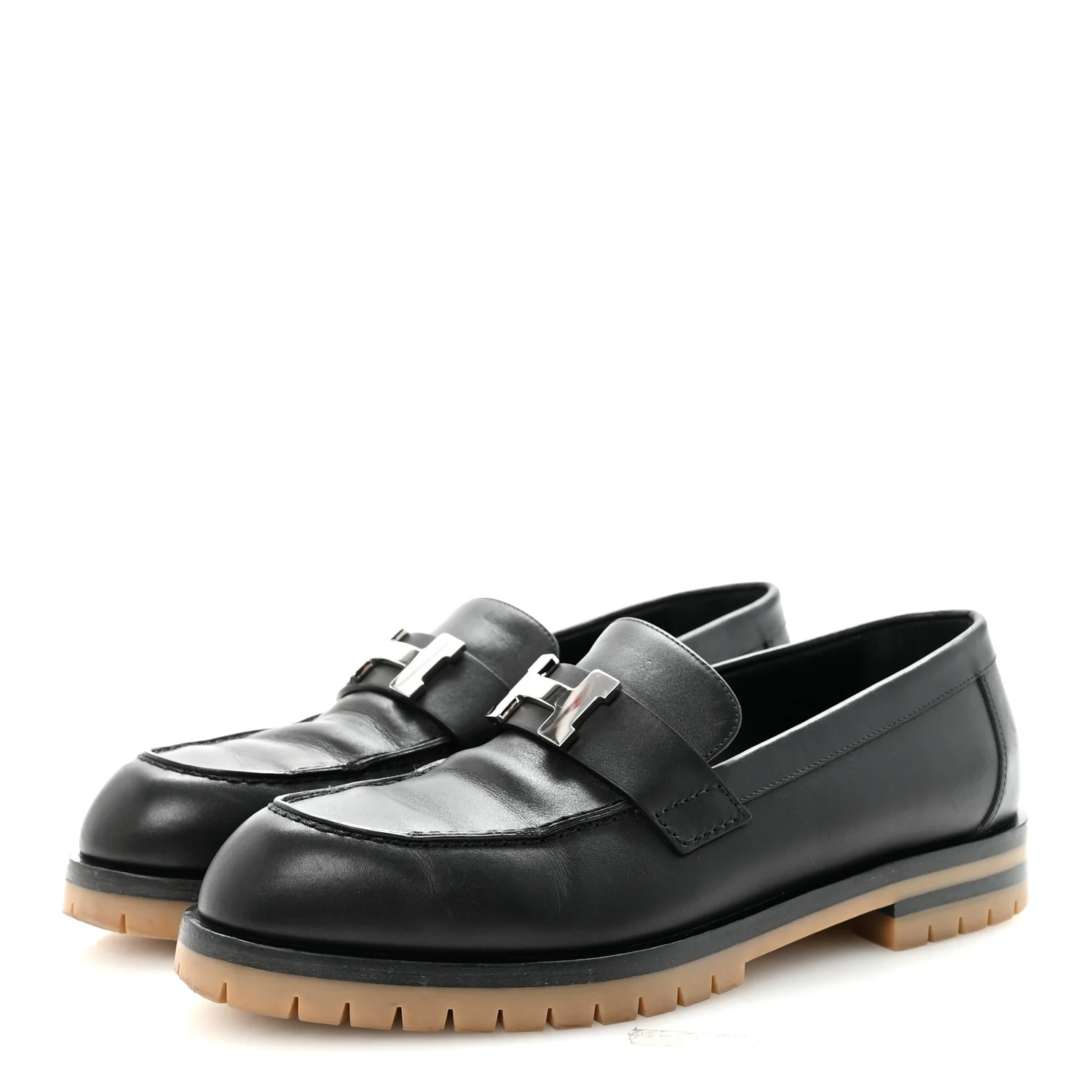 Calfskin Womens Faubourg Loafers 36.5 Black - Image 4