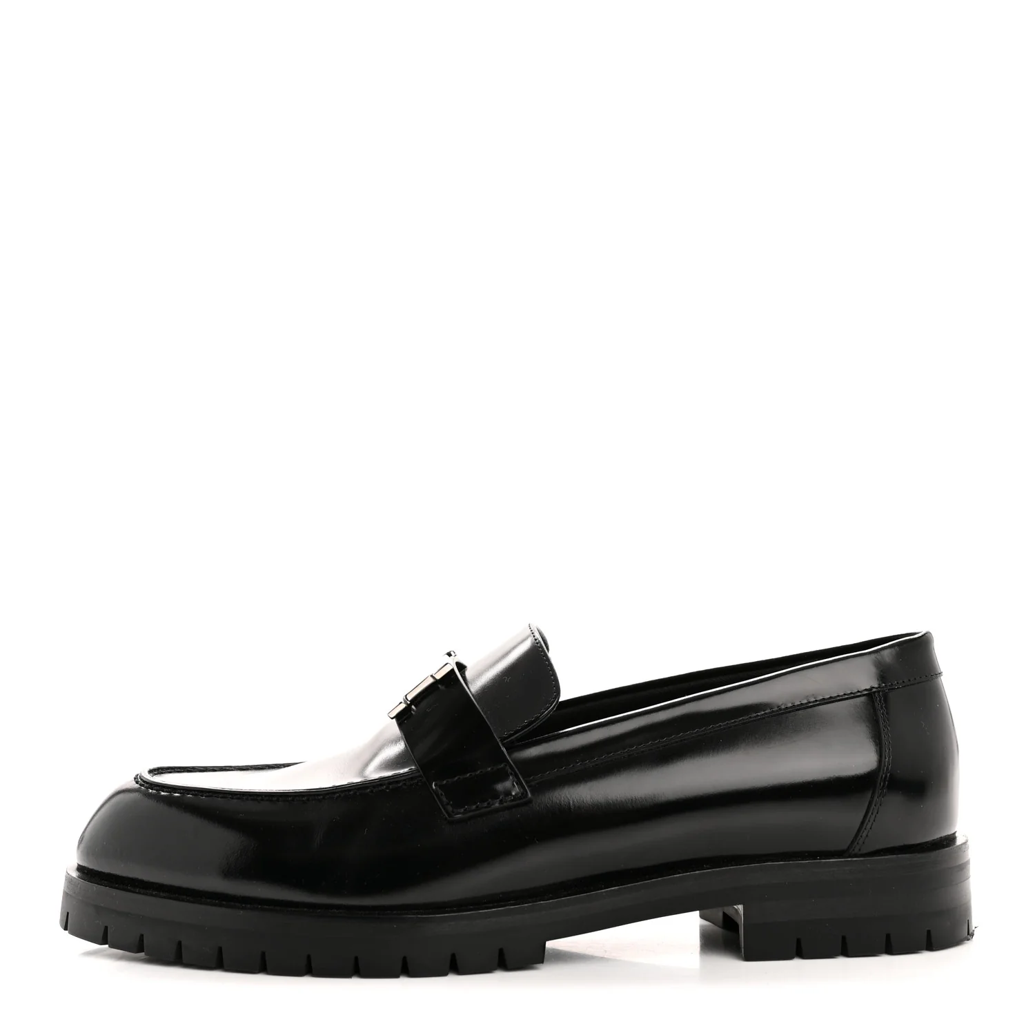 Calfskin Womens Faubourg Loafers 38 Black
