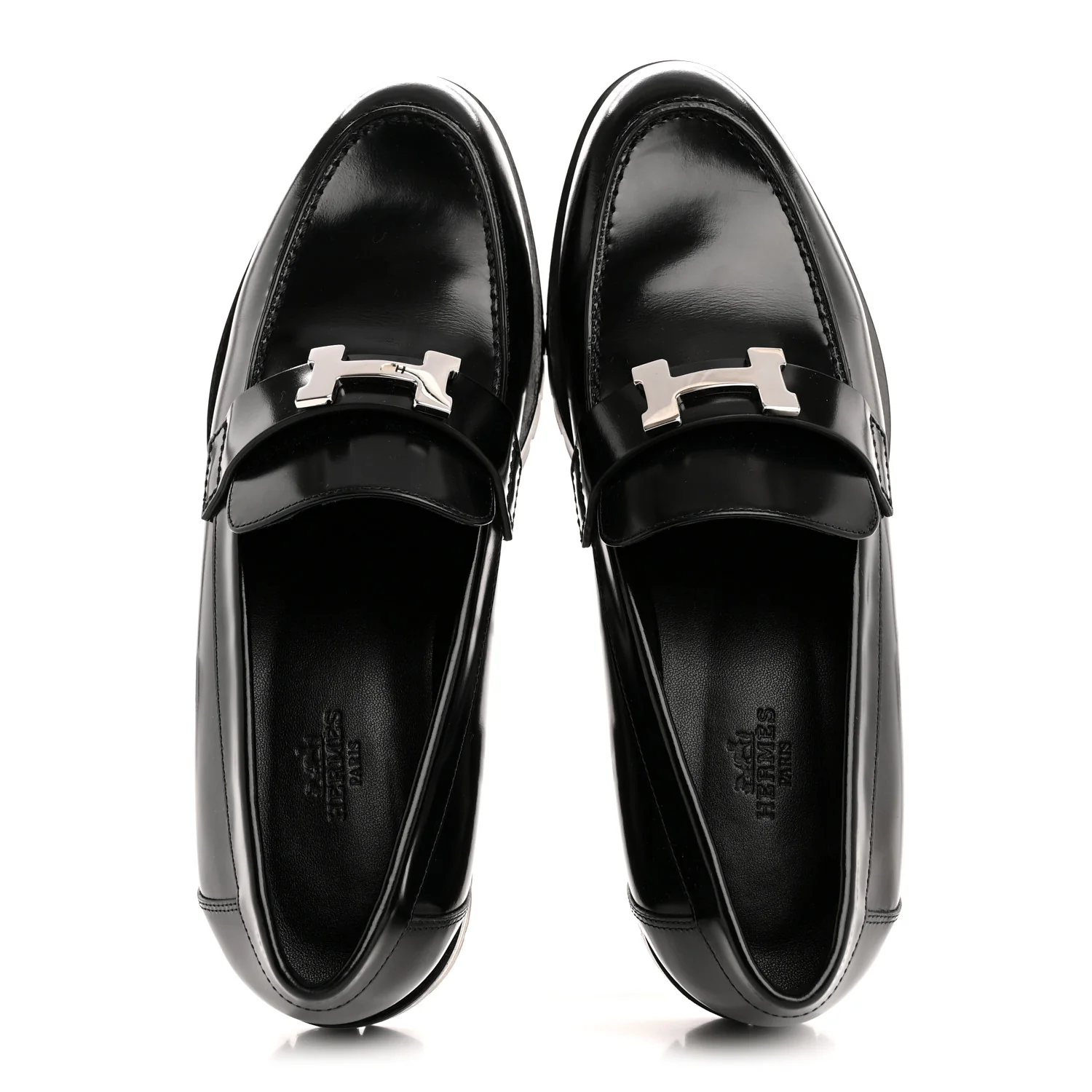 Calfskin Womens Faubourg Loafers 38 Black - Image 2