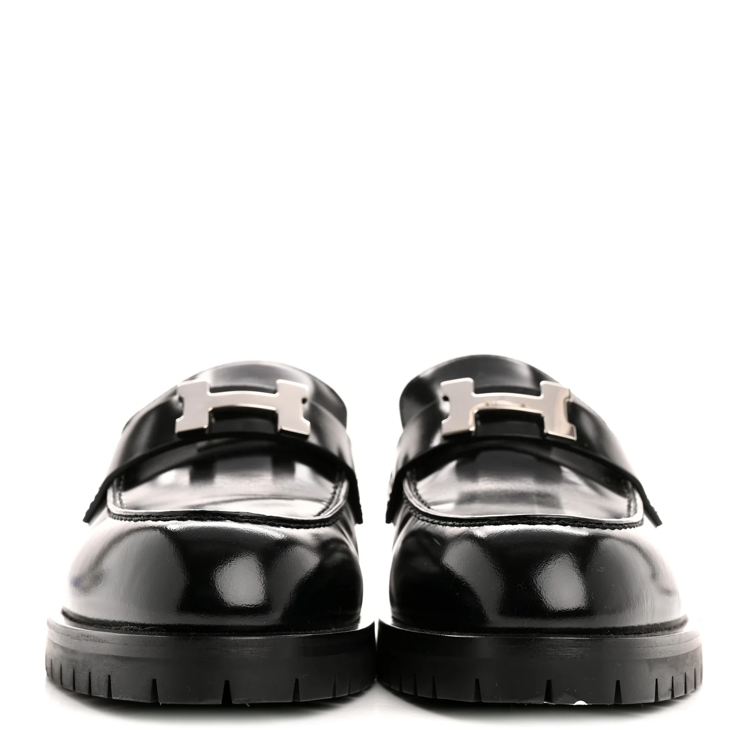 Calfskin Womens Faubourg Loafers 38 Black - Image 3
