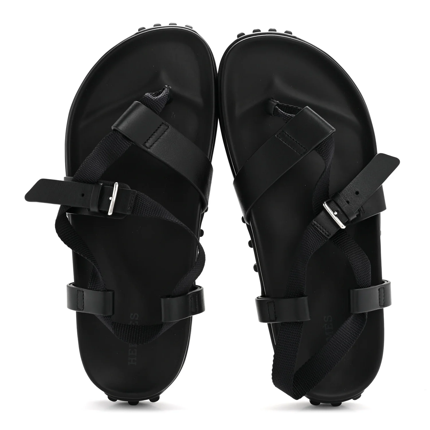 Calfskin Womens Inboard Sandals 38 Black - Image 4