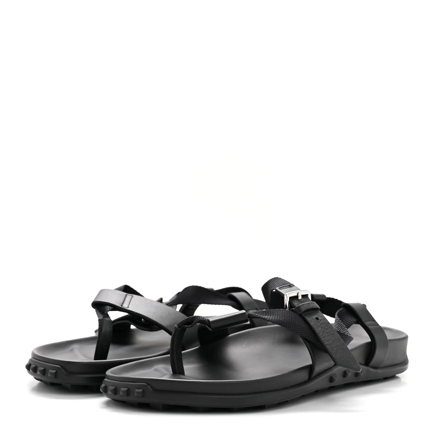 Calfskin Womens Inboard Sandals 38 Black - Image 7