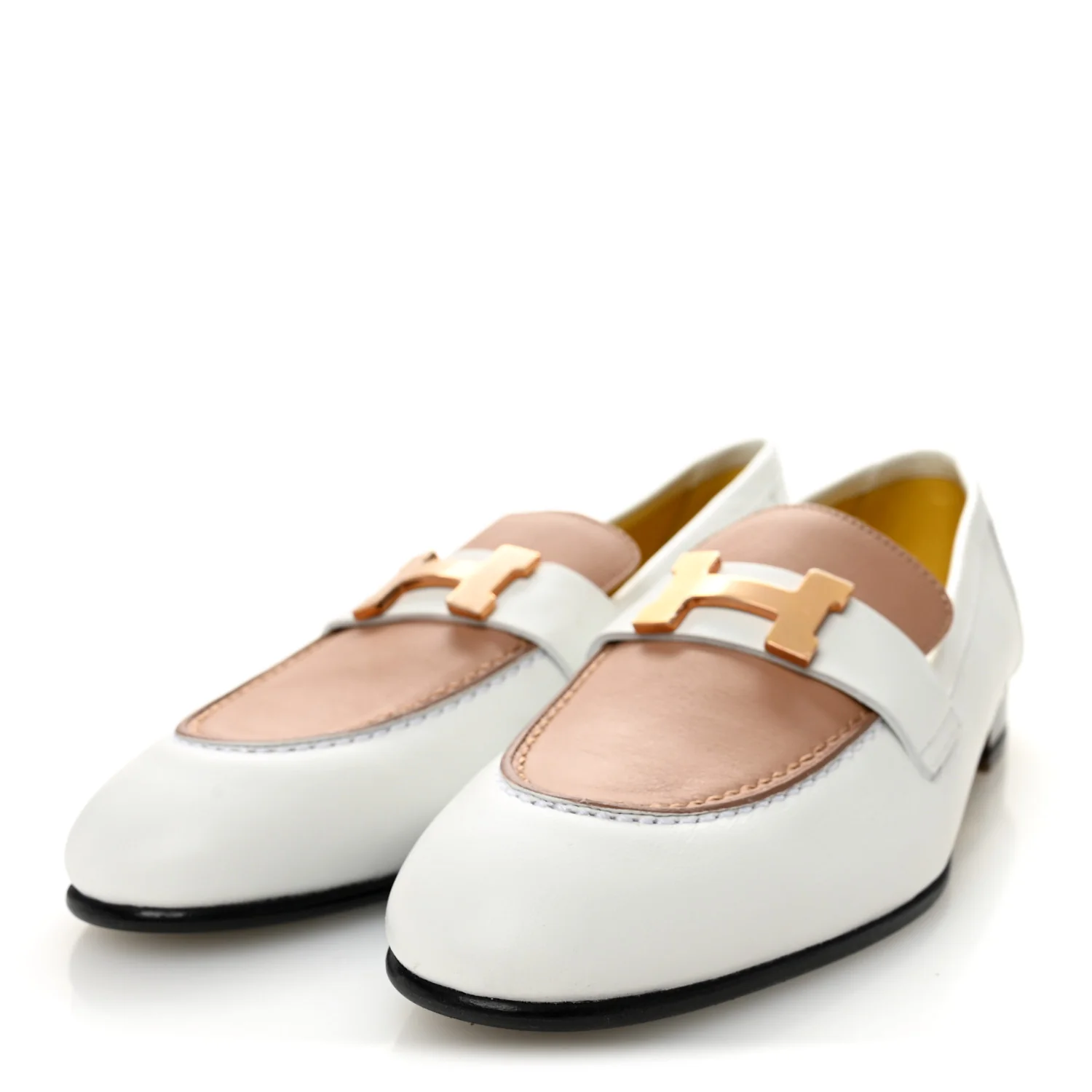 Calfskin Womens Paris Loafers 36.5 White Bois De Santal - Image 3