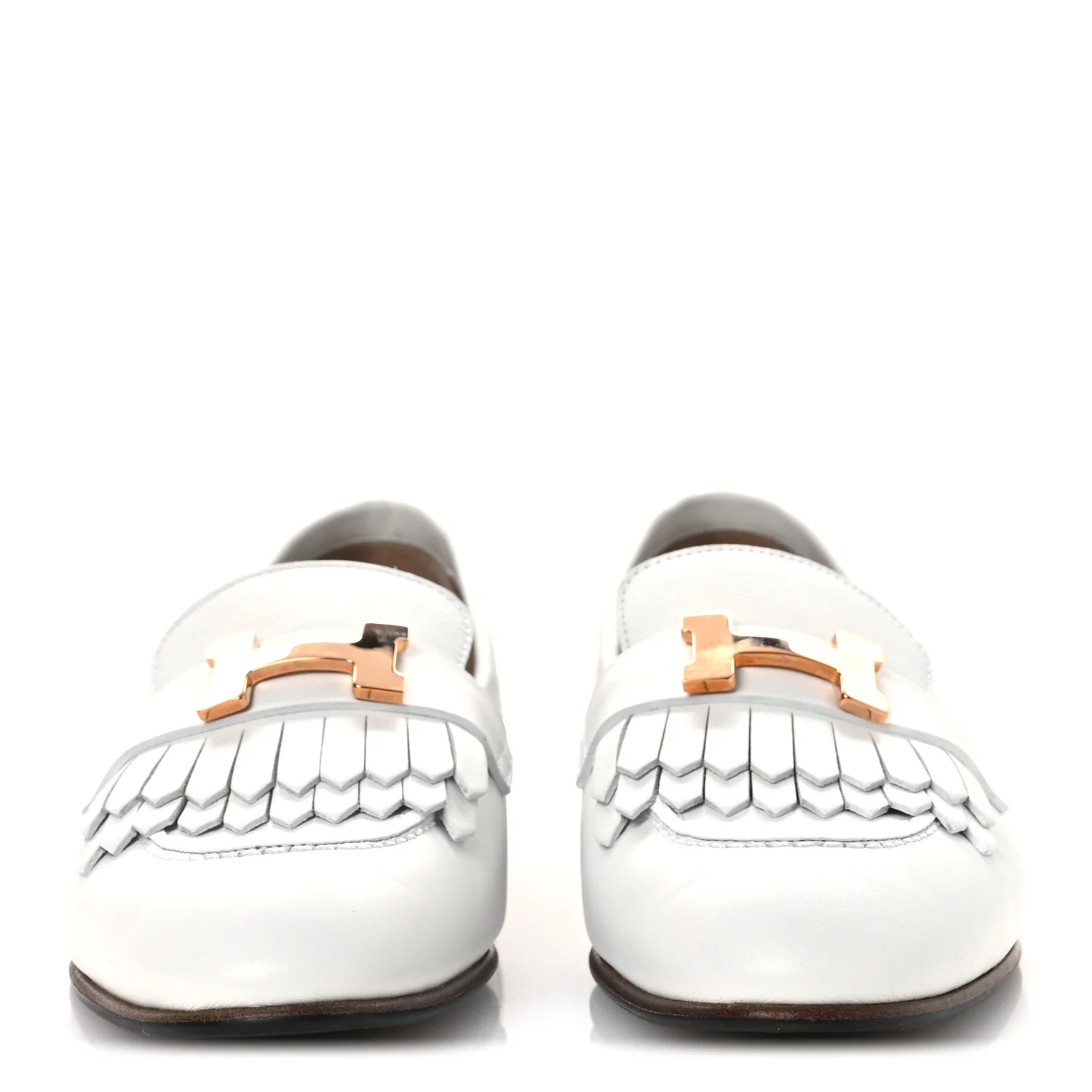 Calfskin Womens Royal Loafers 36 White - Image 5