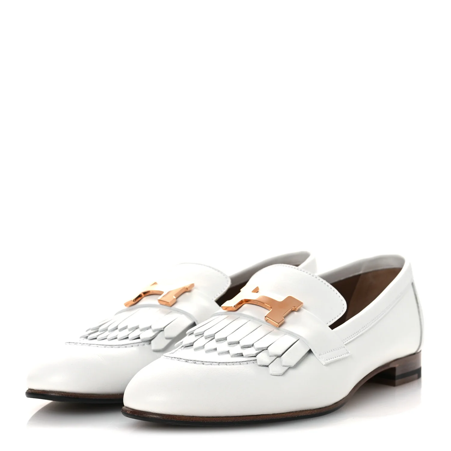 Calfskin Womens Royal Loafers 36 White - Image 7