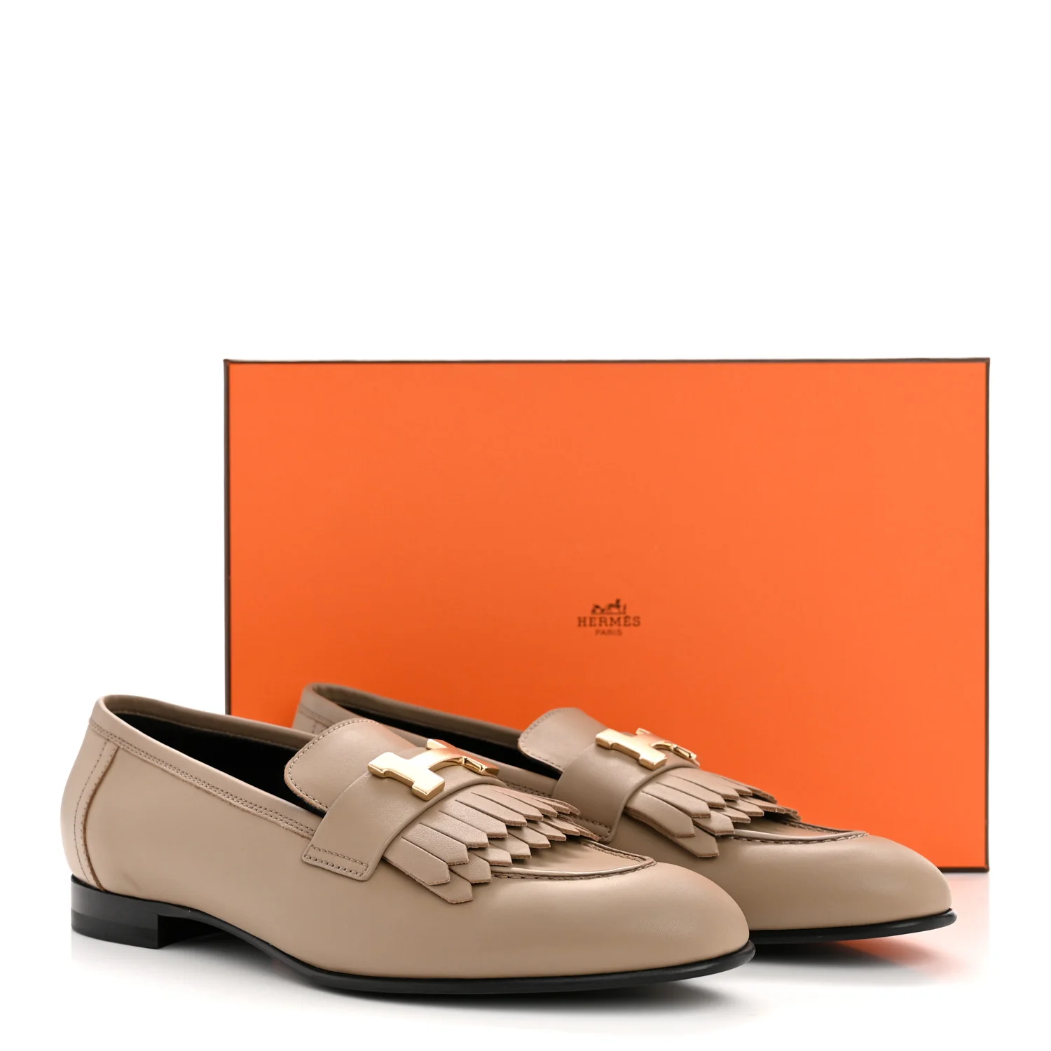 Calfskin Womens Royal Loafers 38 Beige Sable - Image 10