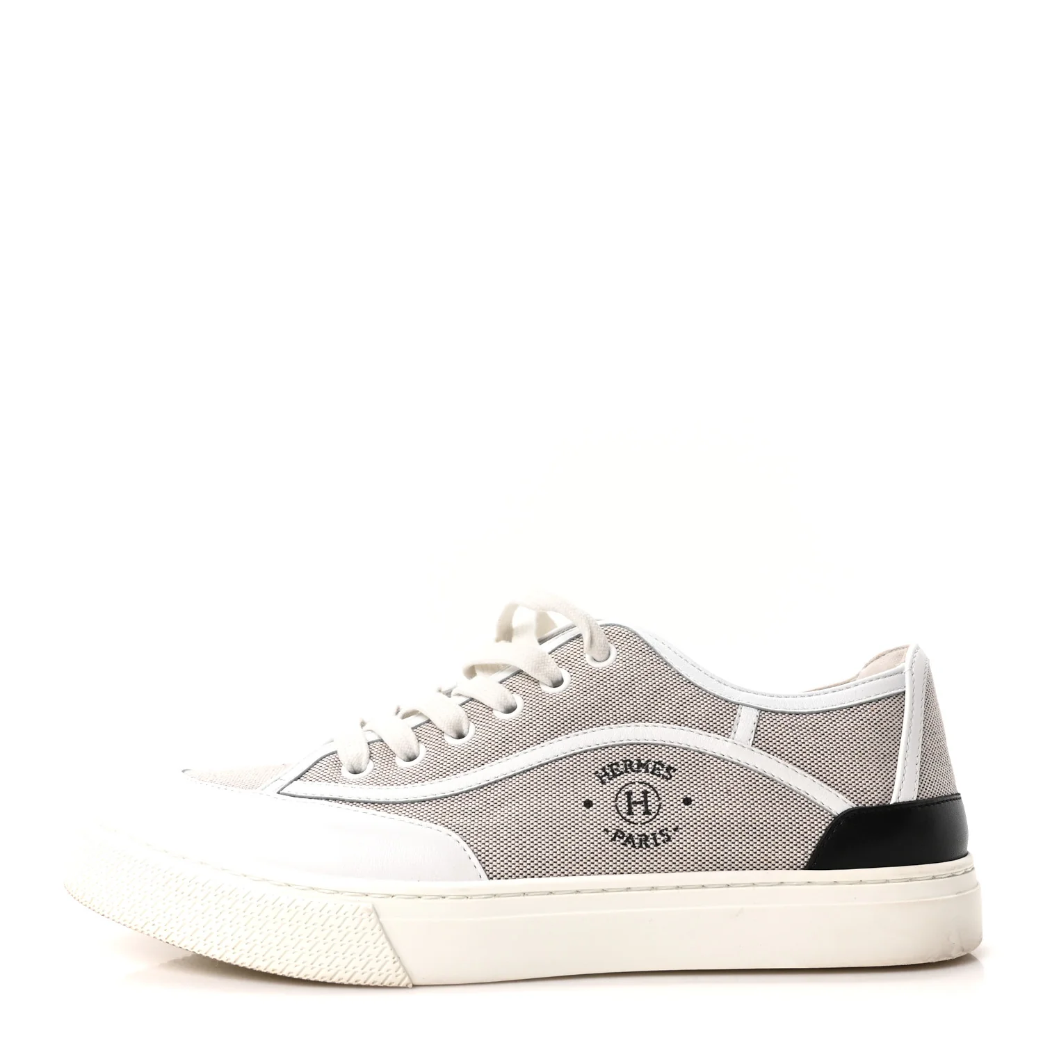 Canvas Calfskin Get Sneakers 39.5 Prunoir White