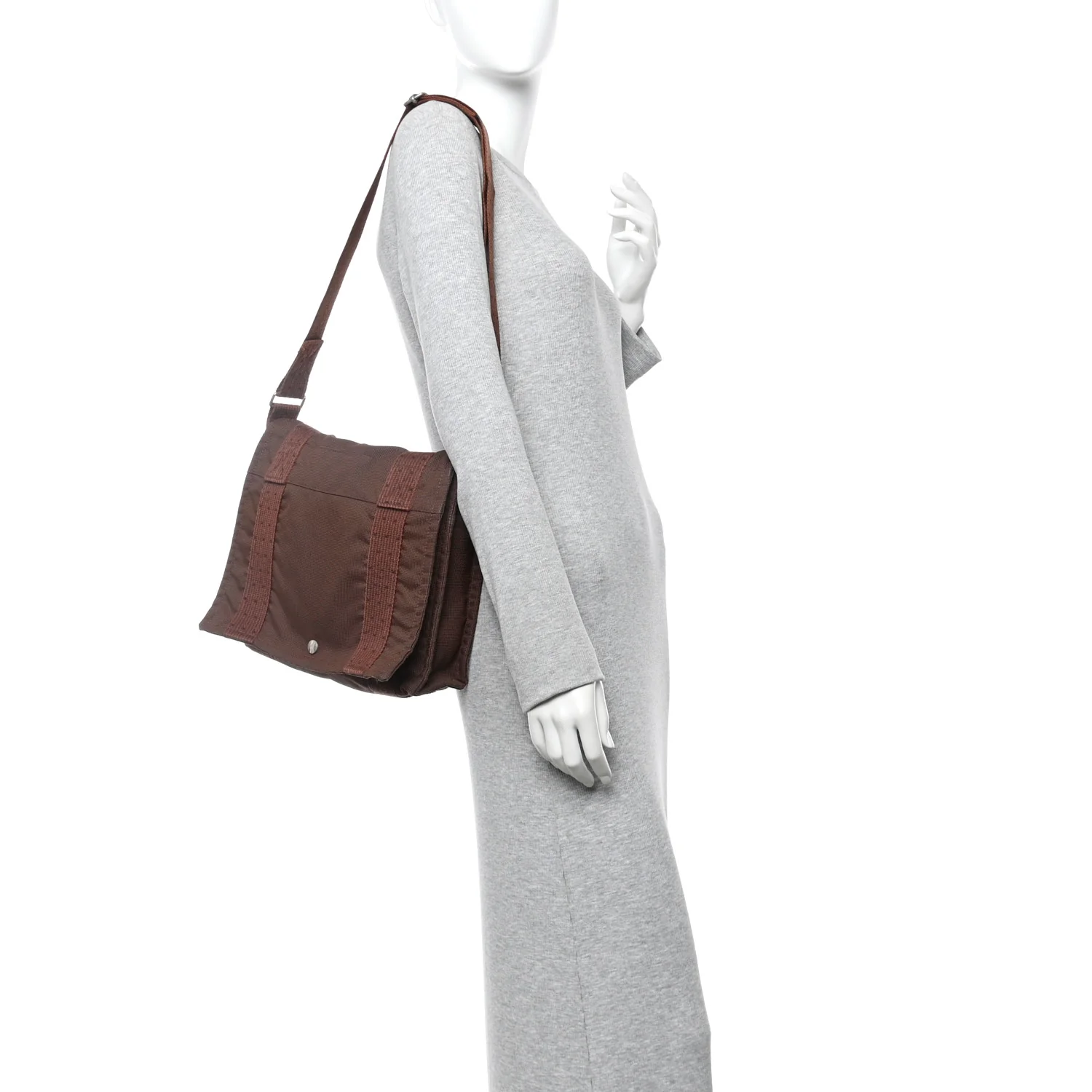 Canvas Herline Messenger Bag Brown - Image 4