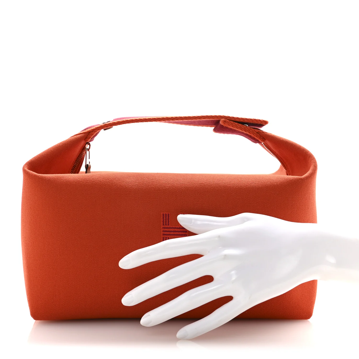Canvas Large Bride-A-Brac Pouch Orange Feu Burgundy - Image 2