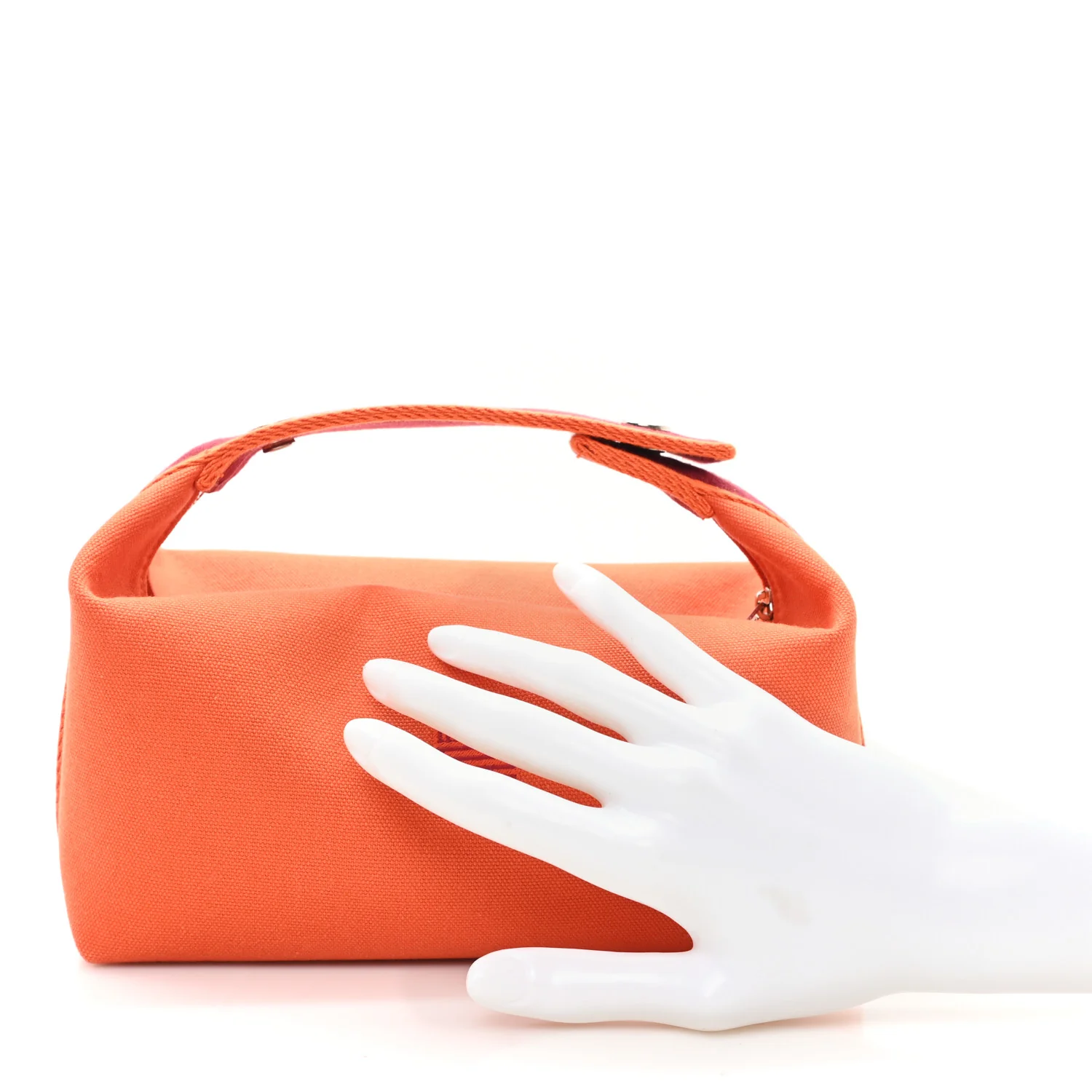 Canvas Small Bride-A-Brac Pouch  Orange Burgundy - Image 2