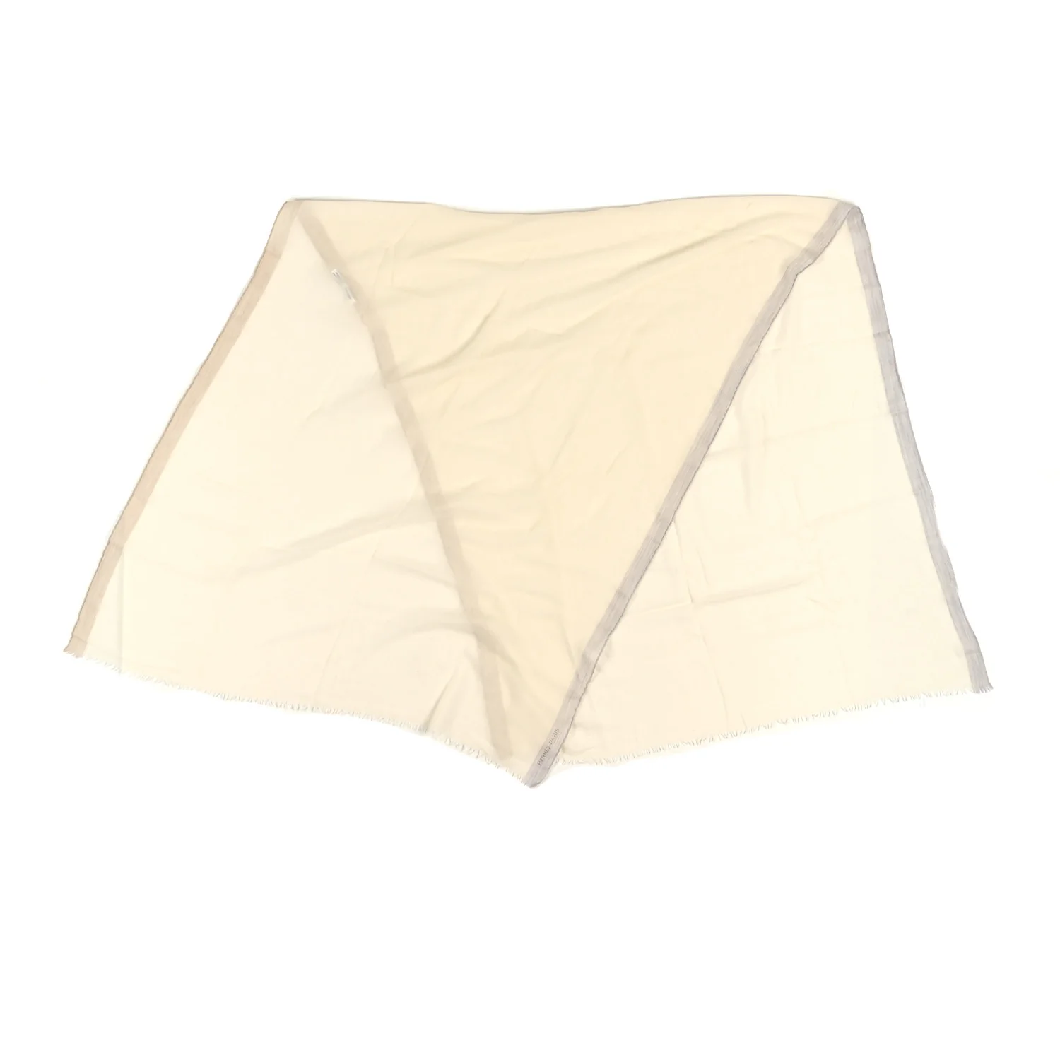 Cashmere Fringe Stole Ivory - Image 2