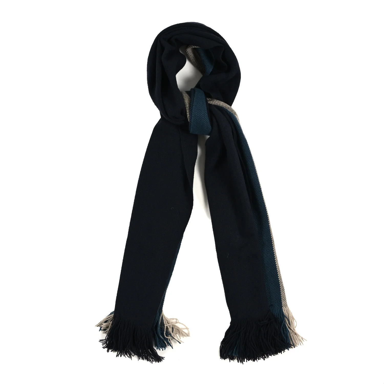 Cashmere Muffler Marine Naturel Rose