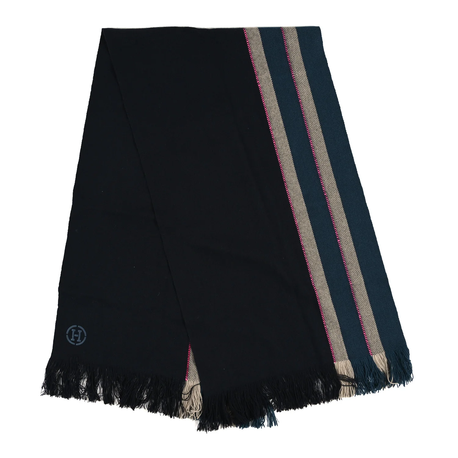 Cashmere Muffler Marine Naturel Rose - Image 2