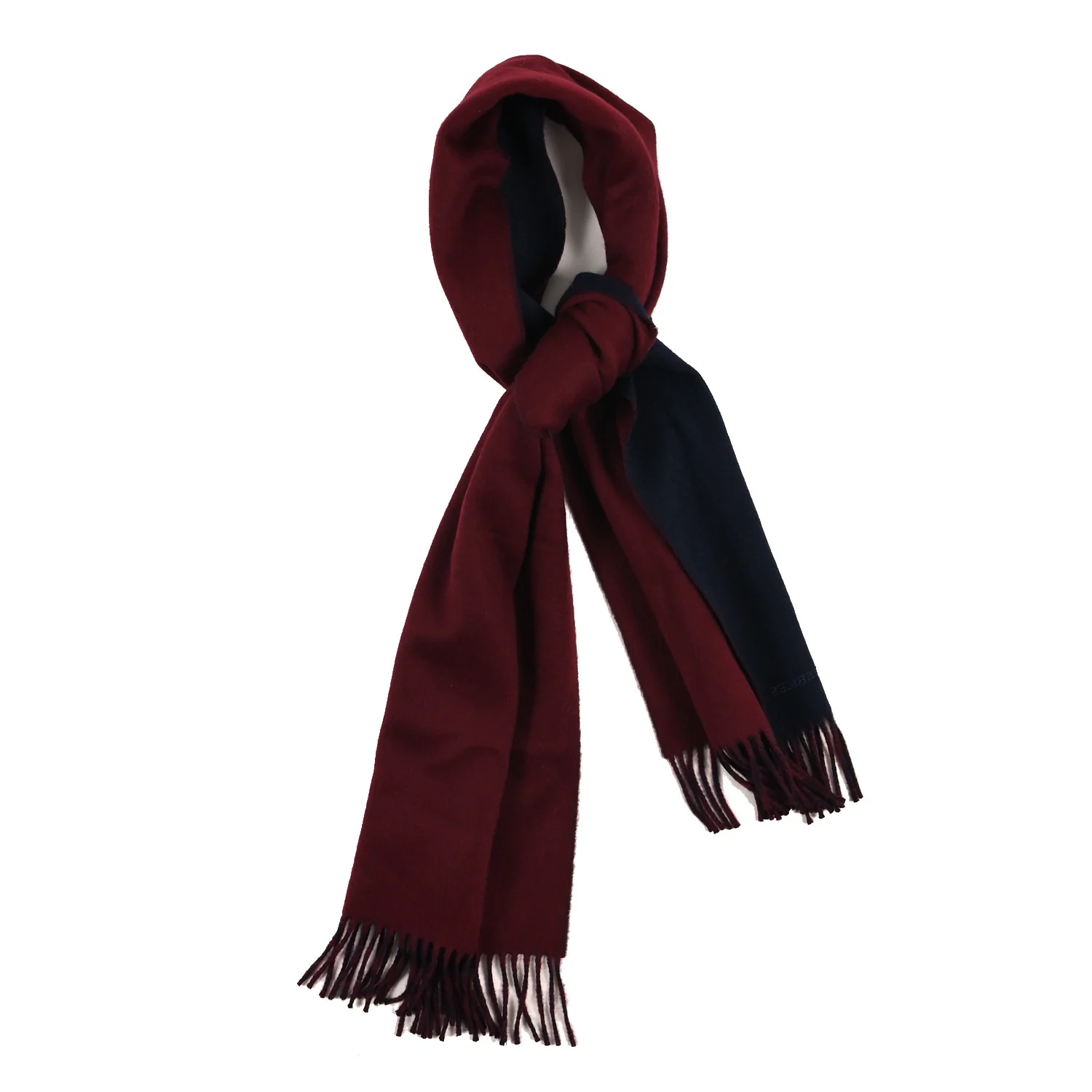Cashmere Recto Verso Muffler Rouge H Marine