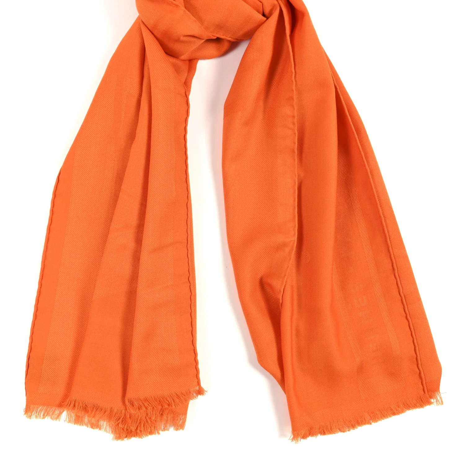 Cashmere Silk Cheval A La Couverture Echarpe Muffler Orange Boite - Image 2