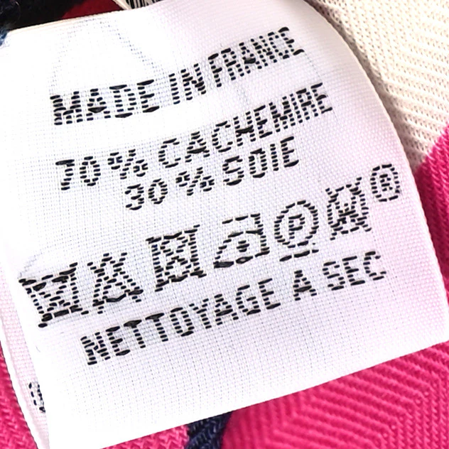 Cashmere Silk Cheval Masque Shawl 140 Fuchsia White Multicolor - Image 2