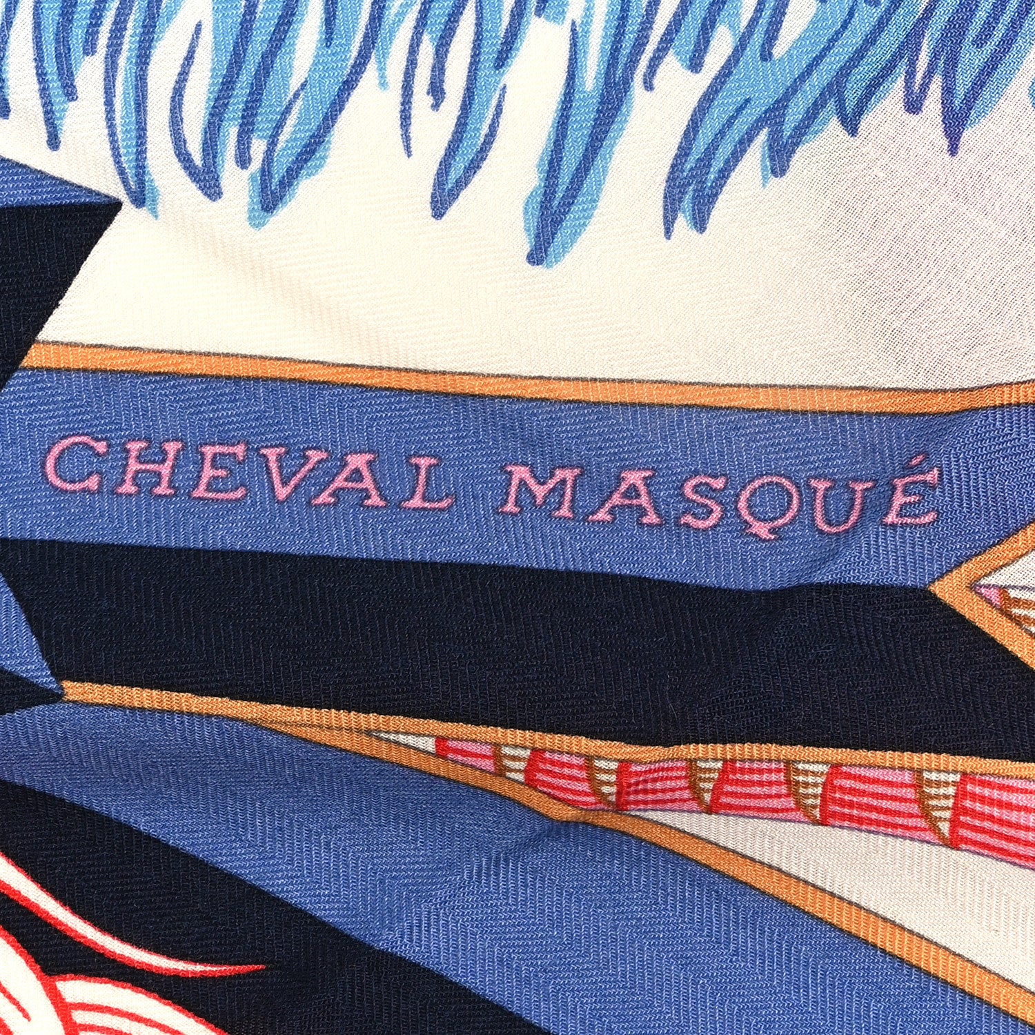 Cashmere Silk Cheval Masque Shawl 140 Fuchsia White Multicolor - Image 5