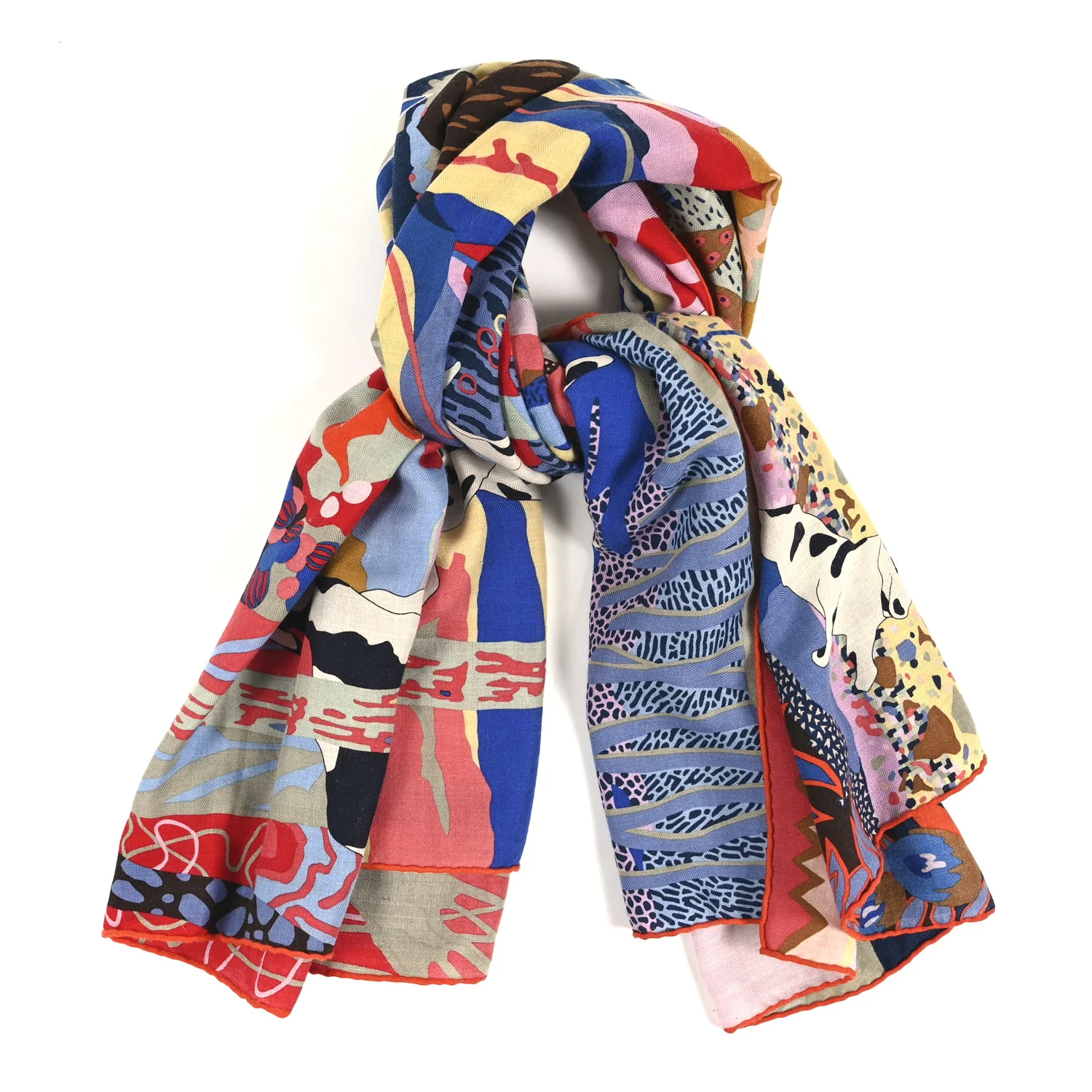 Cashmere Silk En Liberte Shawl 140 White Parme Orce