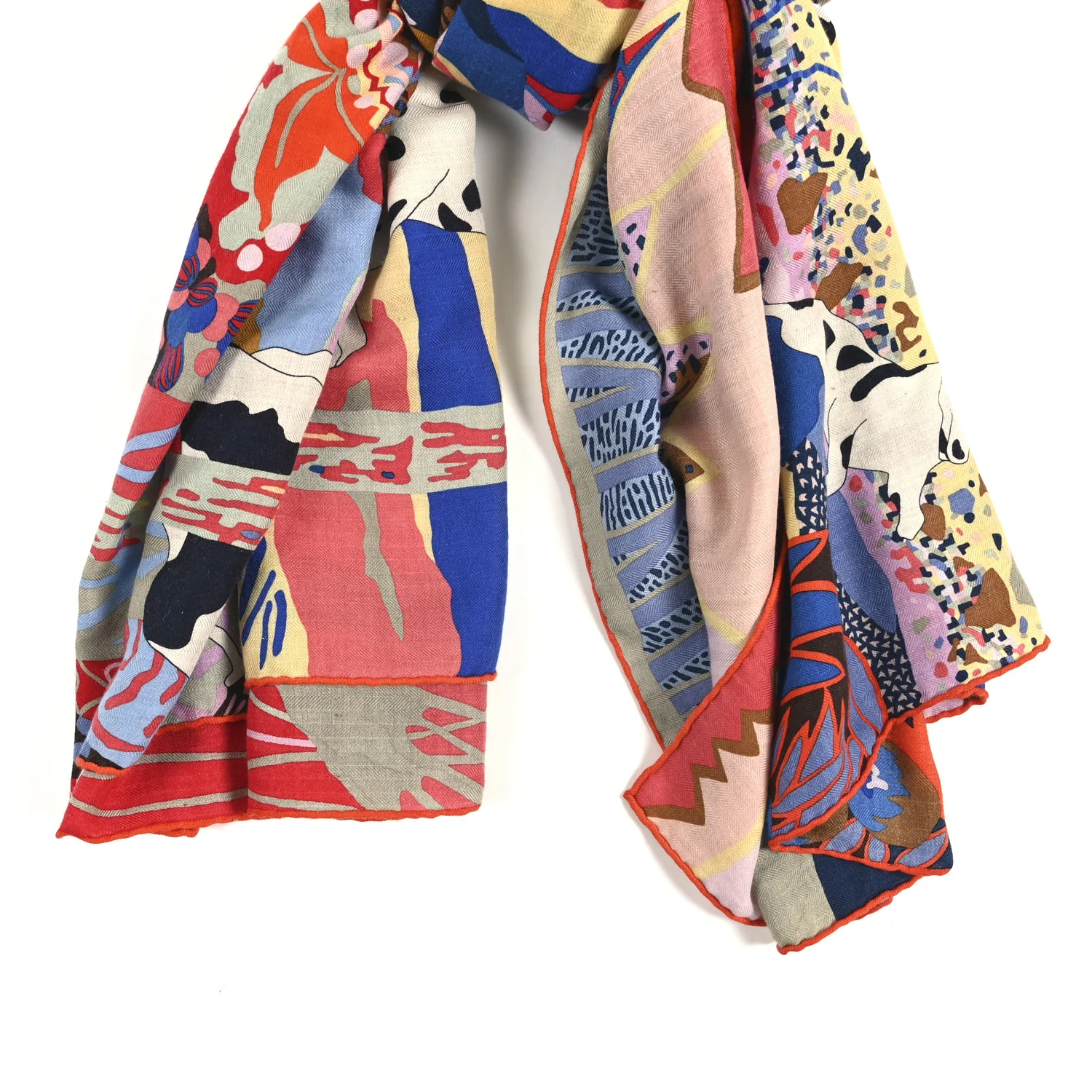 Cashmere Silk En Liberte Shawl 140 White Parme Orce - Image 2