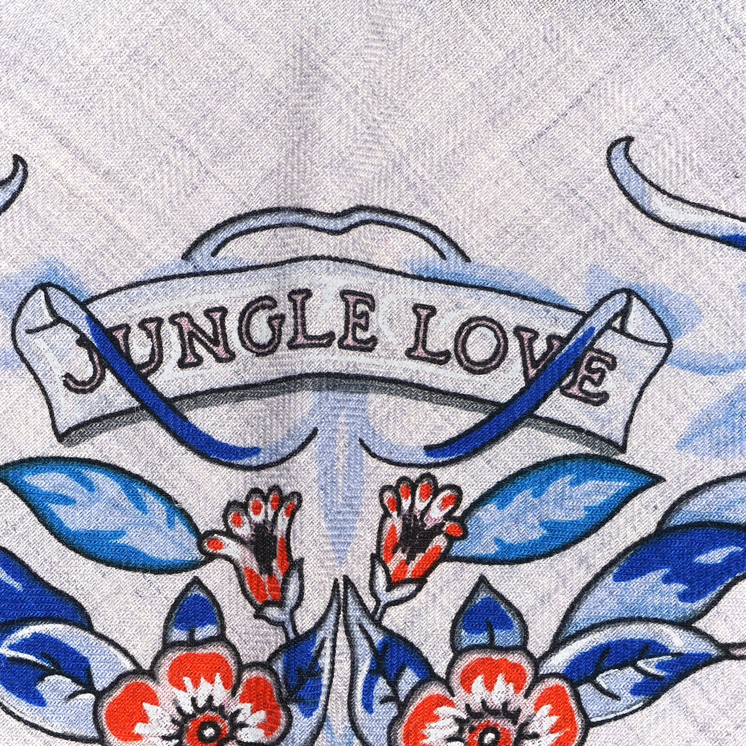 Cashmere Silk Jungle Love Giant Triangle Scarf Vert De Gris Gris - Image 5