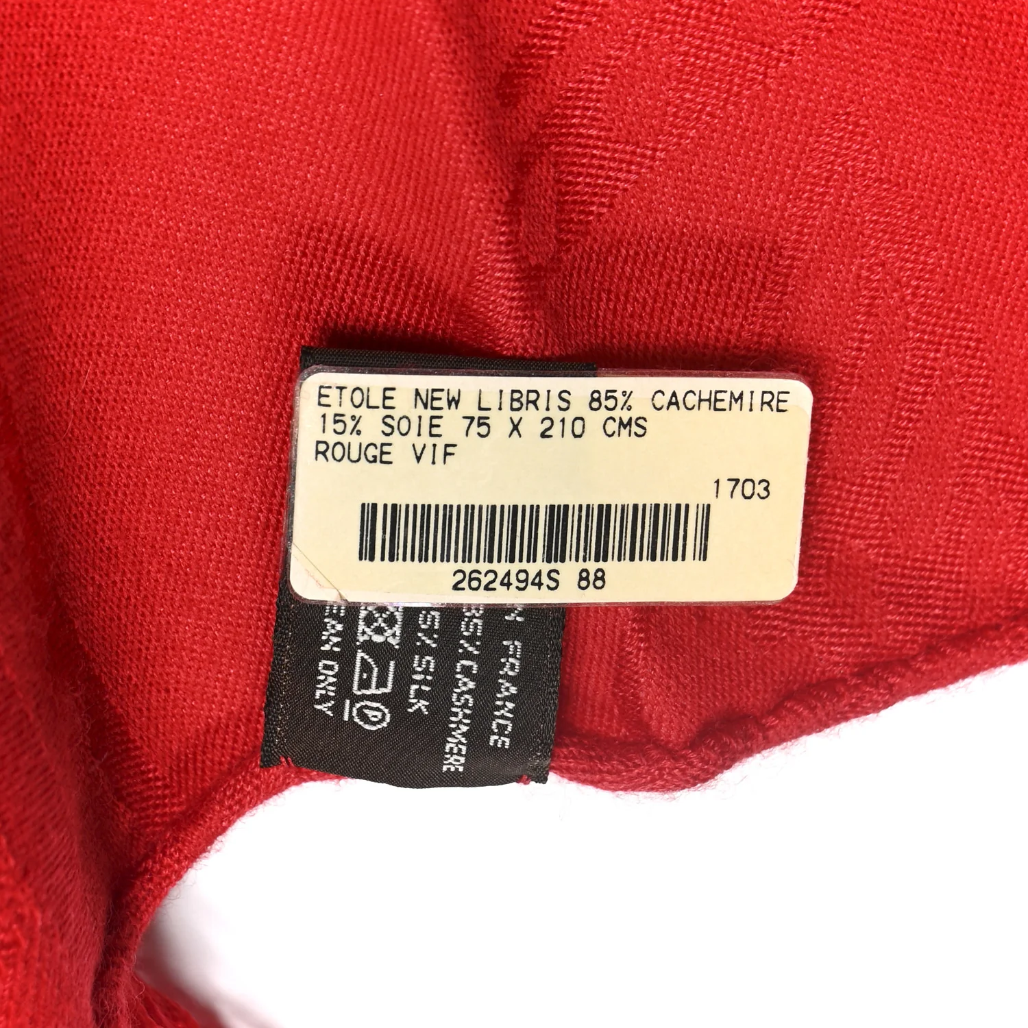 Cashmere Silk New Libris Stole Rouge Vif - Image 3
