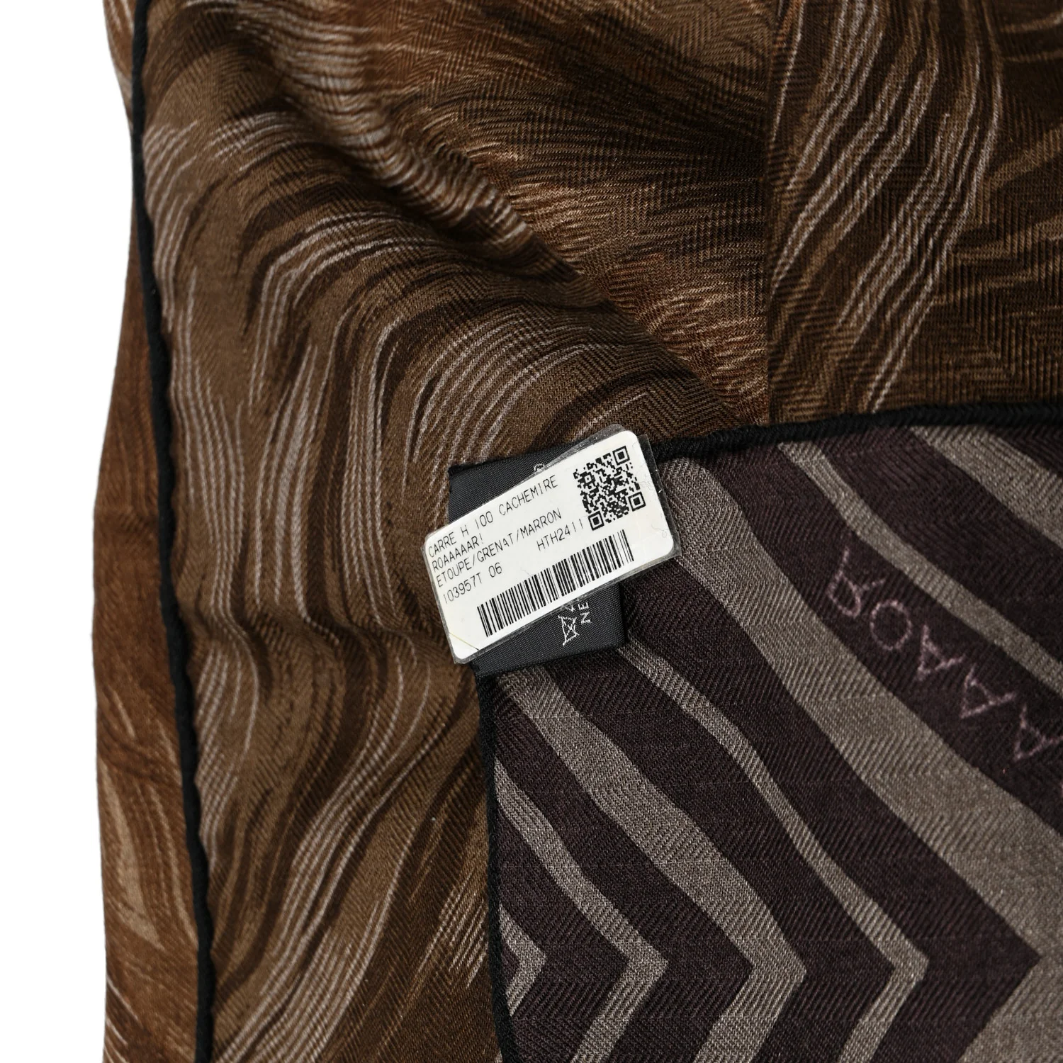 Cashmere Silk Roaaaaar! Scarf 100 Etoupe Grenat Marron Fonce - Image 2