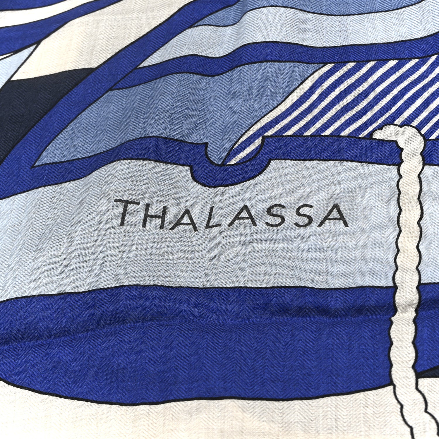 Cashmere Silk Thalassa Shawl 140 Marine Naturel Ciel - Image 5