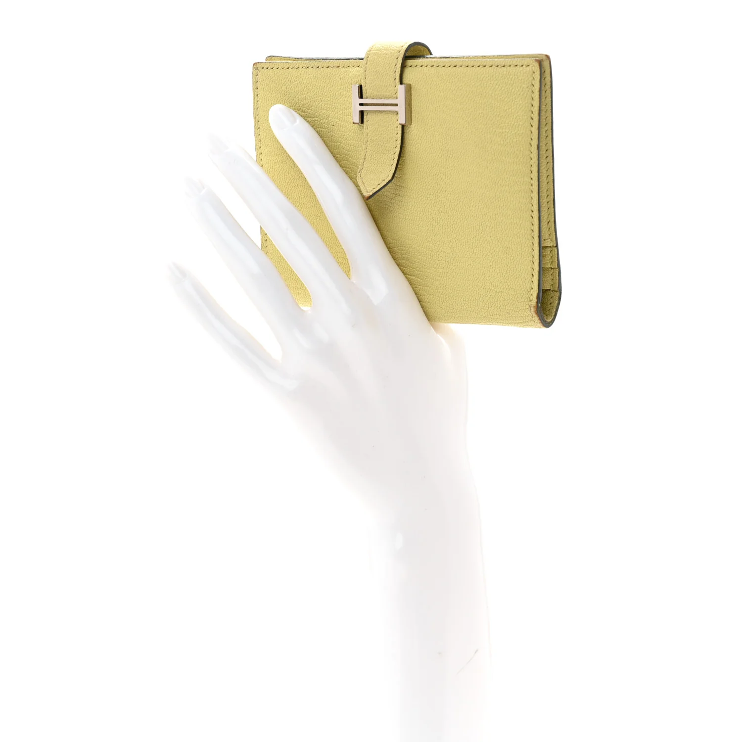Chevre Mysore Bearn Card Holder Wallet Jaune Bourgeon - Image 2