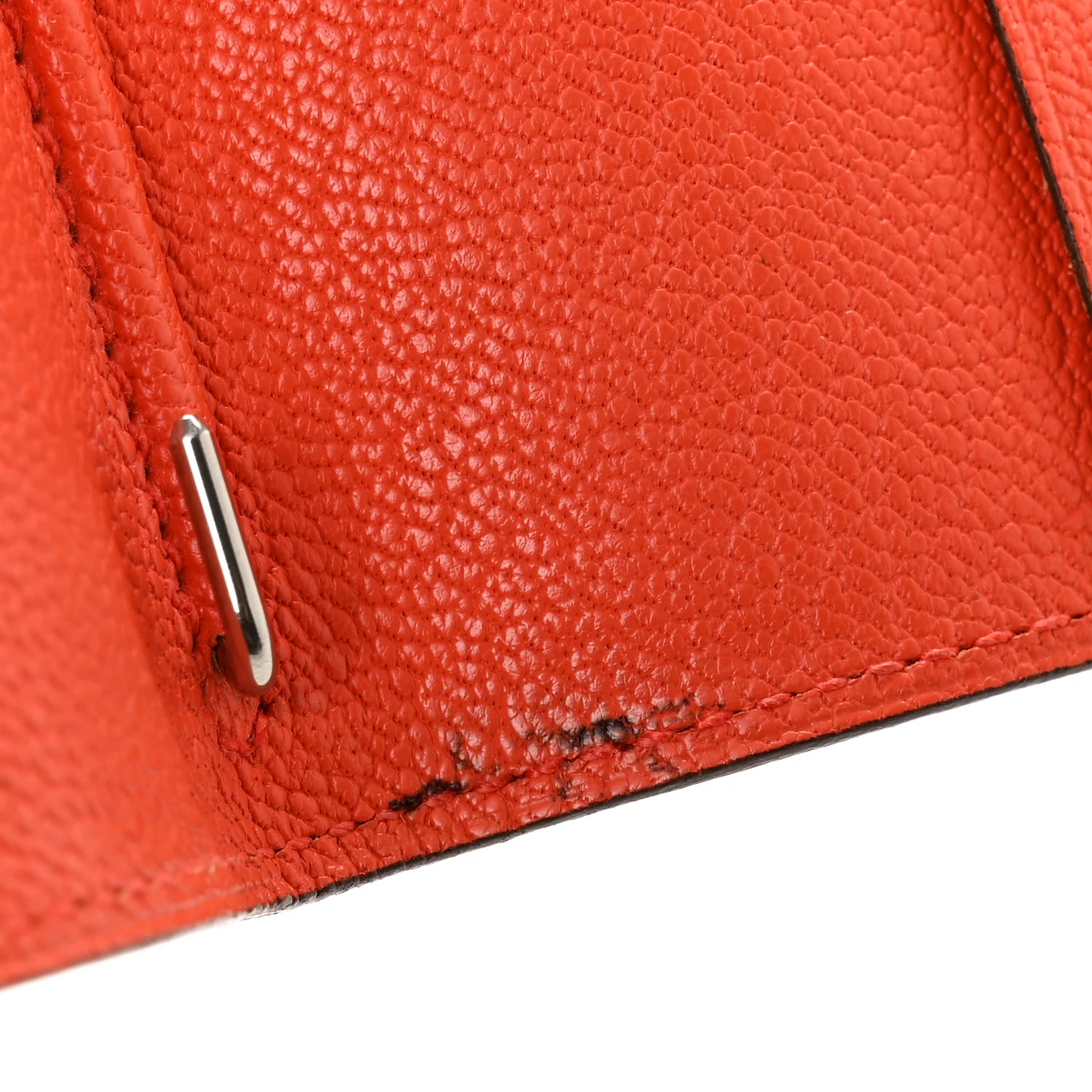 Chevre Mysore Bi-Color Globe Trotter Agenda Cover PM Rose Lipstick Orange Poppy - Image 10