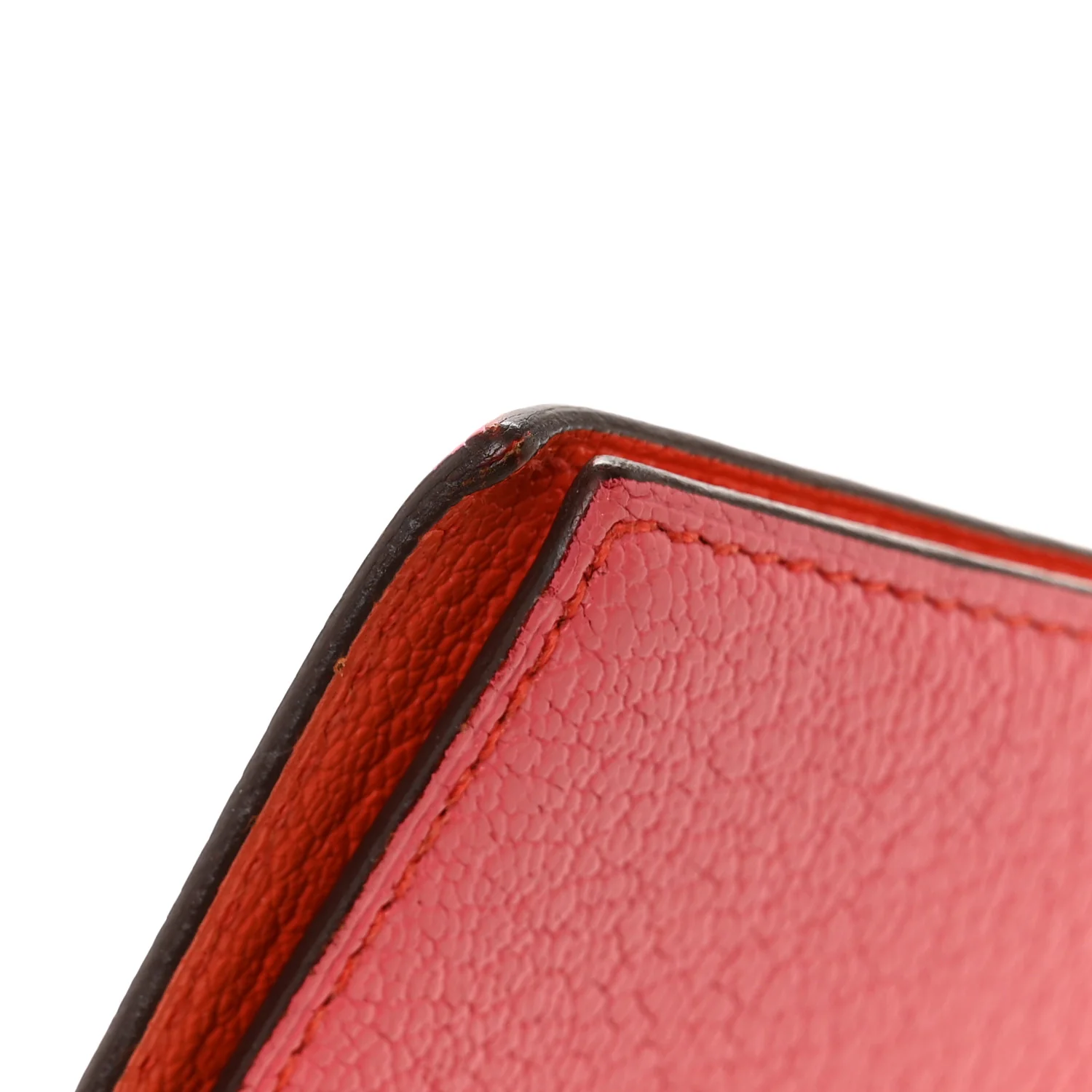 Chevre Mysore Bi-Color Globe Trotter Agenda Cover PM Rose Lipstick Orange Poppy - Image 11