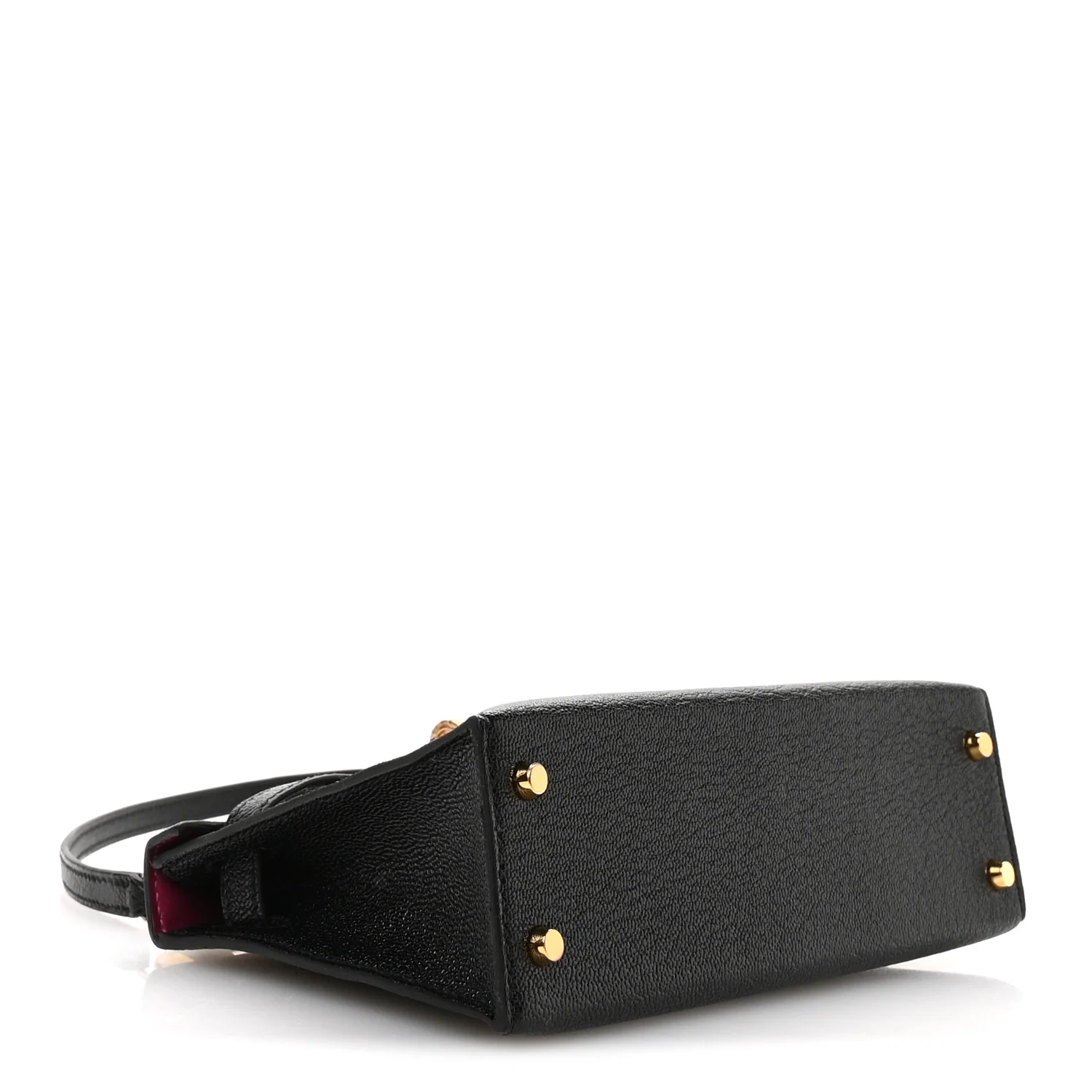 Chevre Mysore Horseshoe Mini Kelly Sellier 20 Black Rose Poupre - Image 4