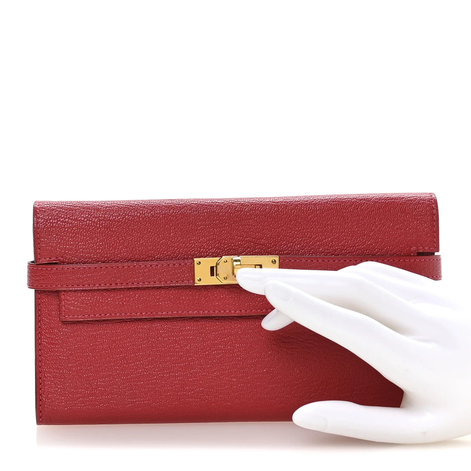 Chevre Mysore Kelly Longue Wallet Rouge Casaque - Image 3