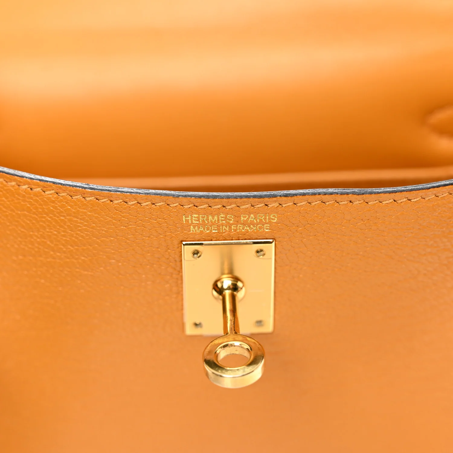 Chevre Mysore Mini Kelly Sellier 20 Jaune Ambre - Image 6