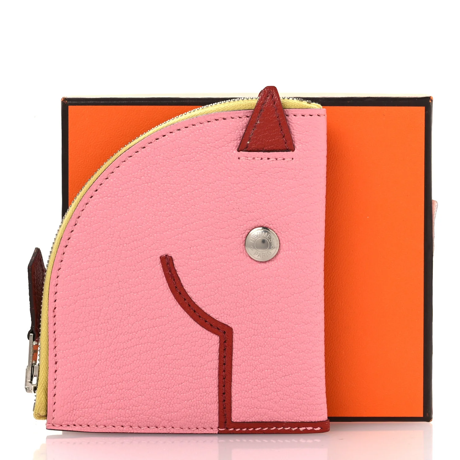 Chevre Mysore Paddock Change Purse Rose Confetti Brique - Image 10