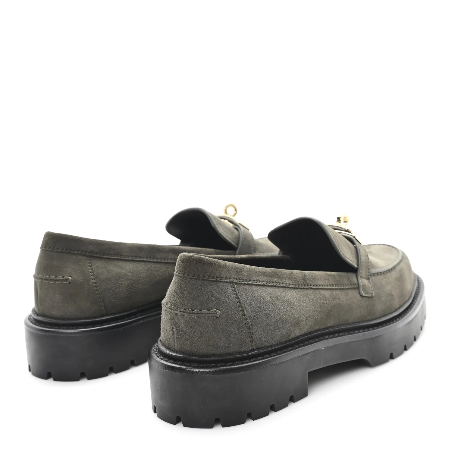 Chevre Velours Womens Icone Loafers 37 Vert Foret - Image 5