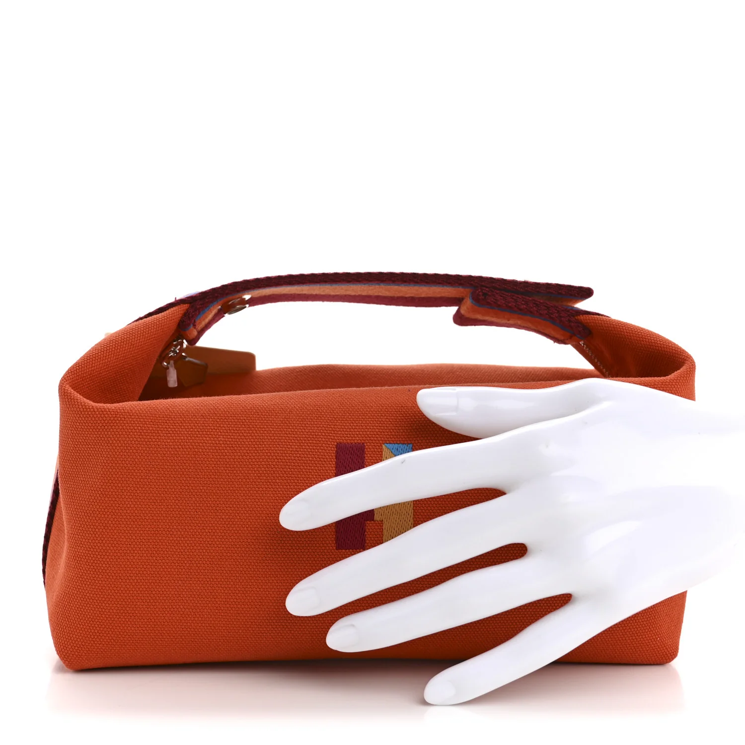 Cotton Canvas H Pavillon Small Bride-A-Brac Pouch Orange Feu - Image 2